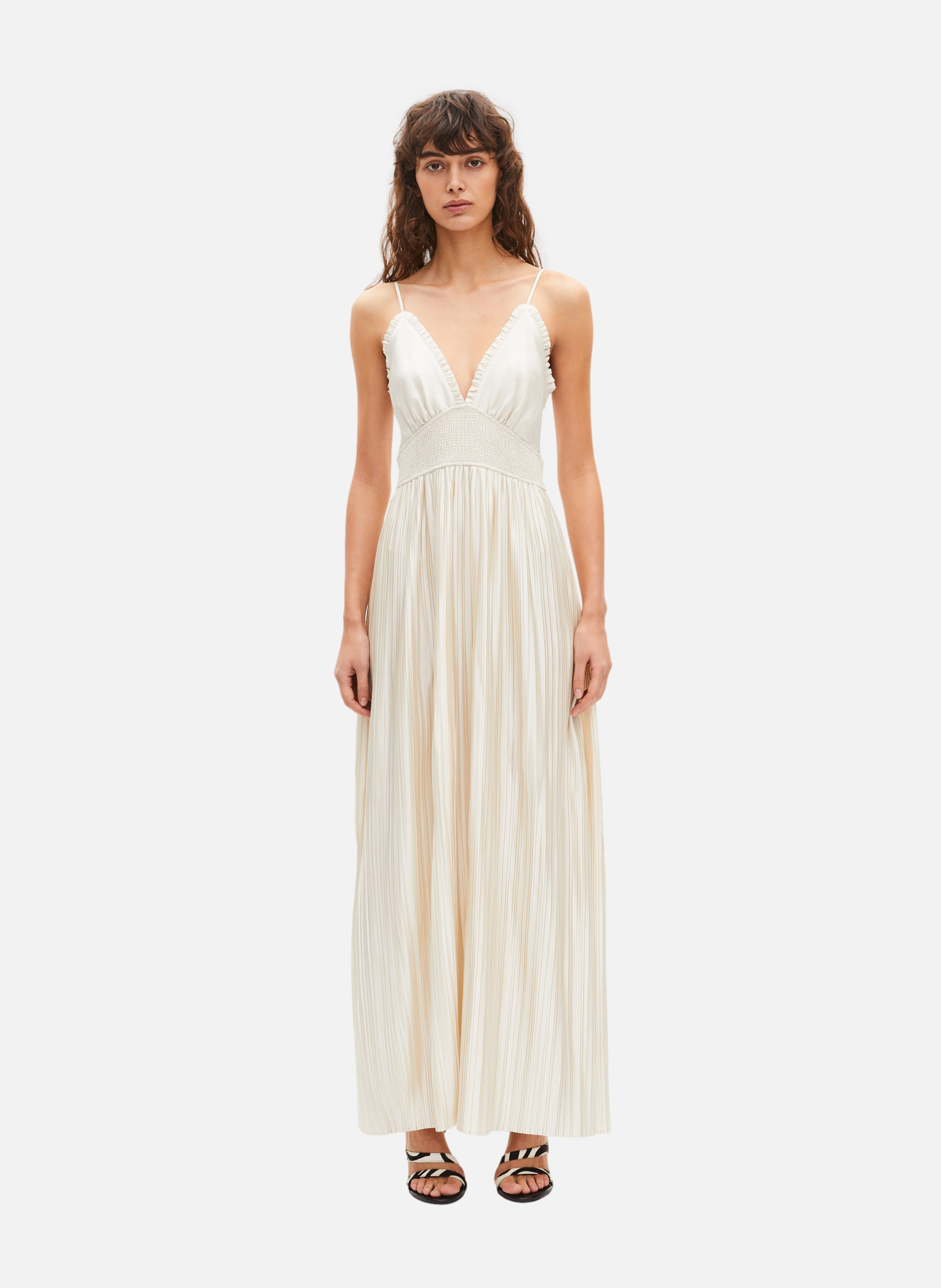 Long pleated dress THE KOOPLES Beige