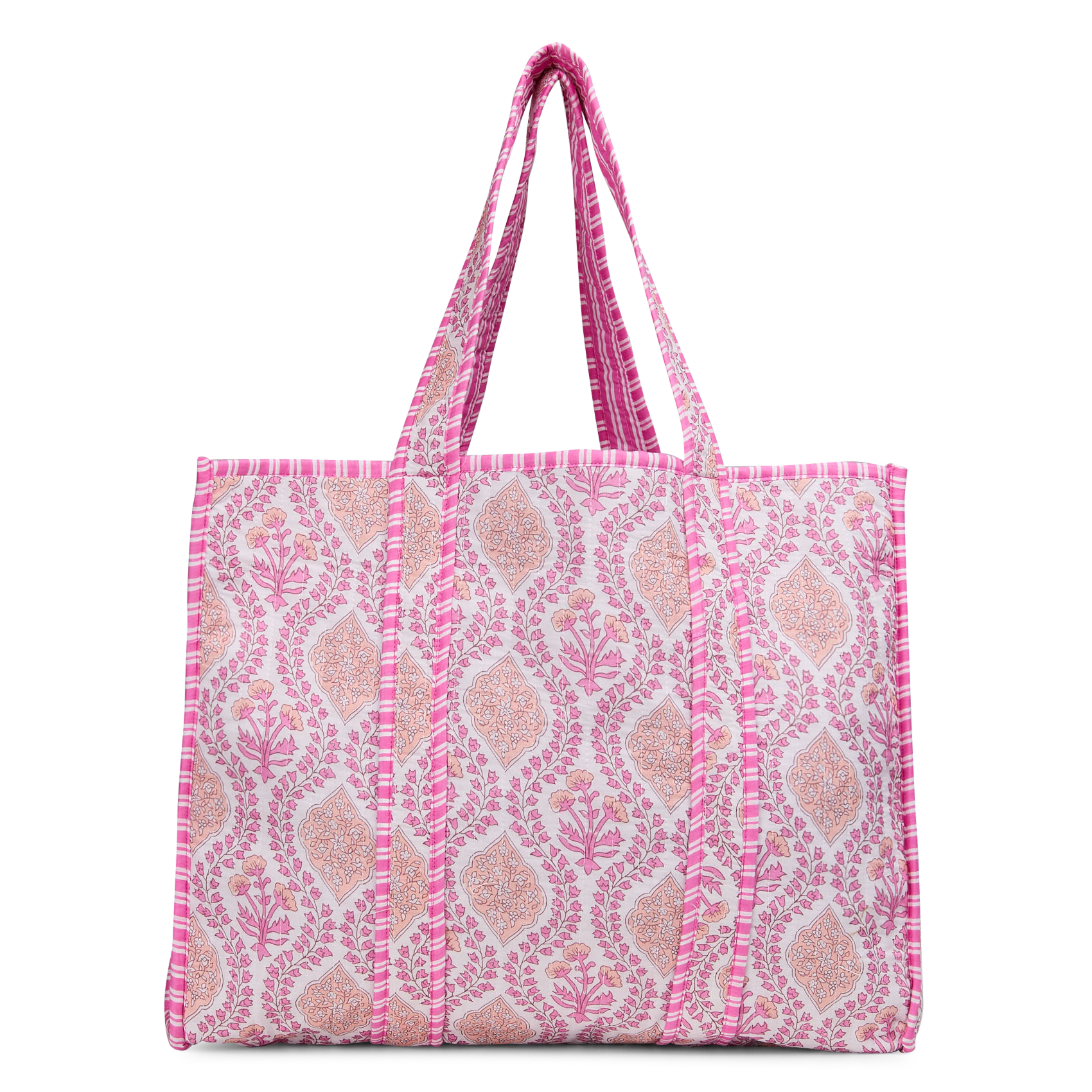 Bolso shopper de algodón estampado AU PRINTEMPS PARIS Rosa