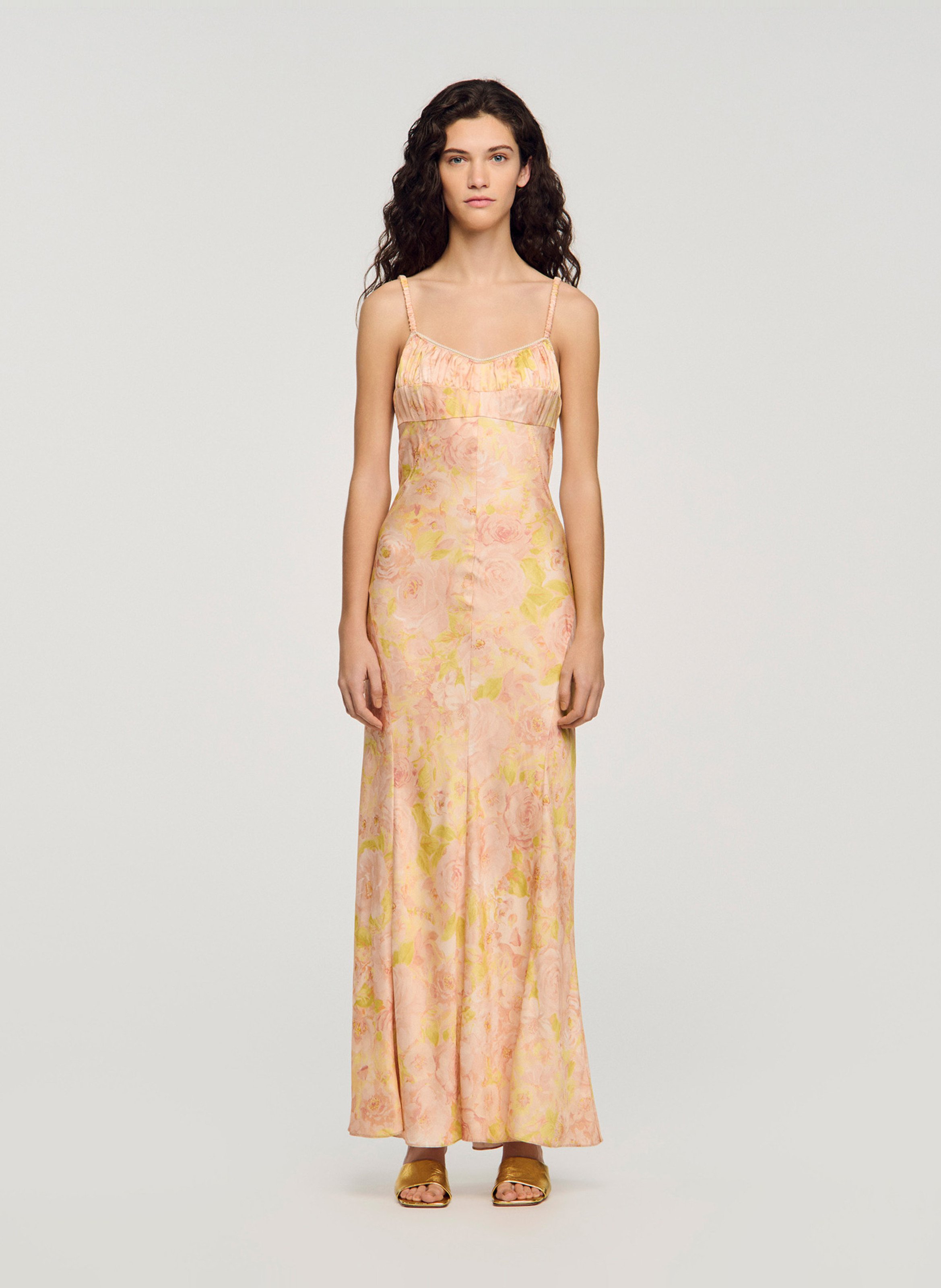 Robe longue imprimé  SANDRO Rose