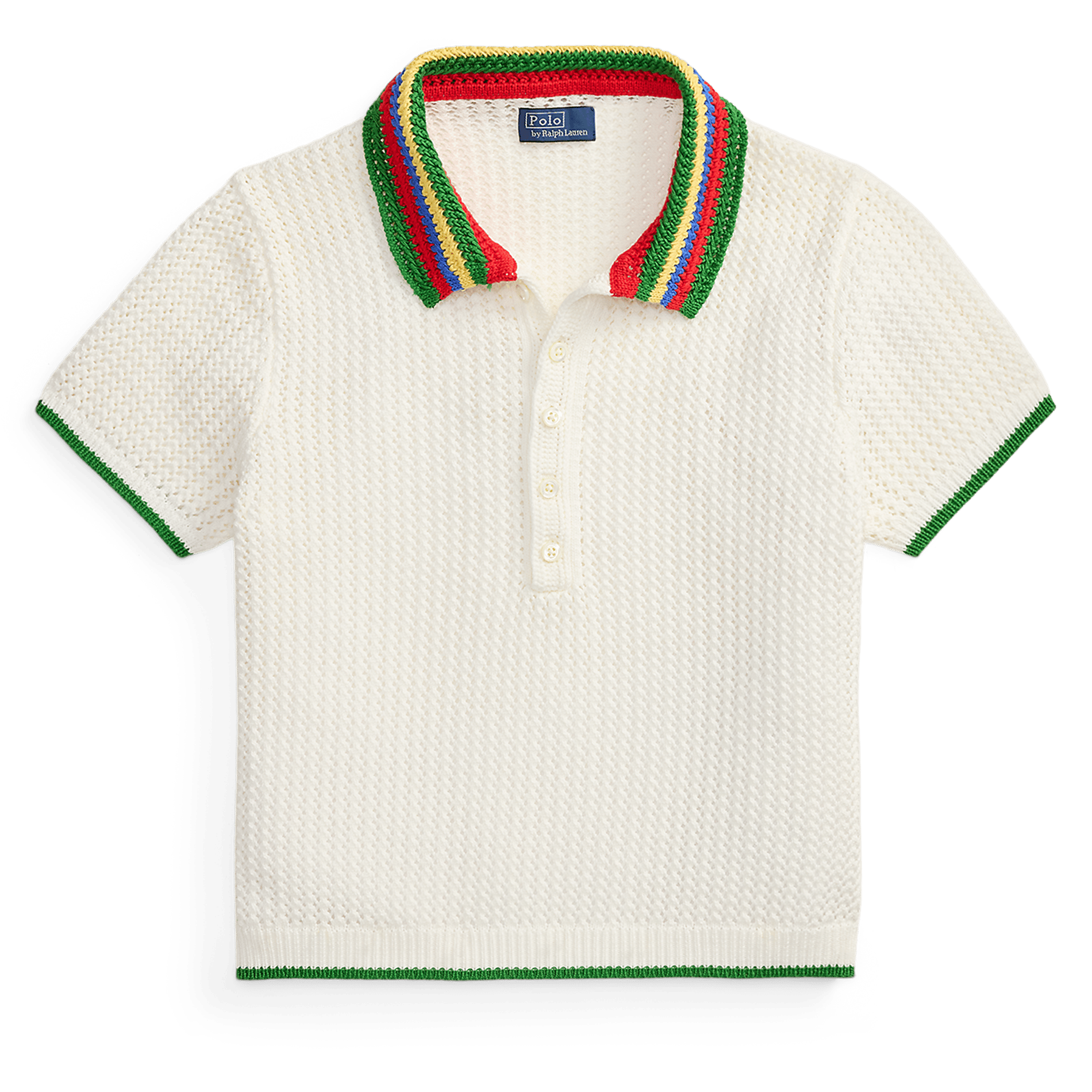 Polo manches courtes en maille crochet POLO RALPH LAUREN Blanc