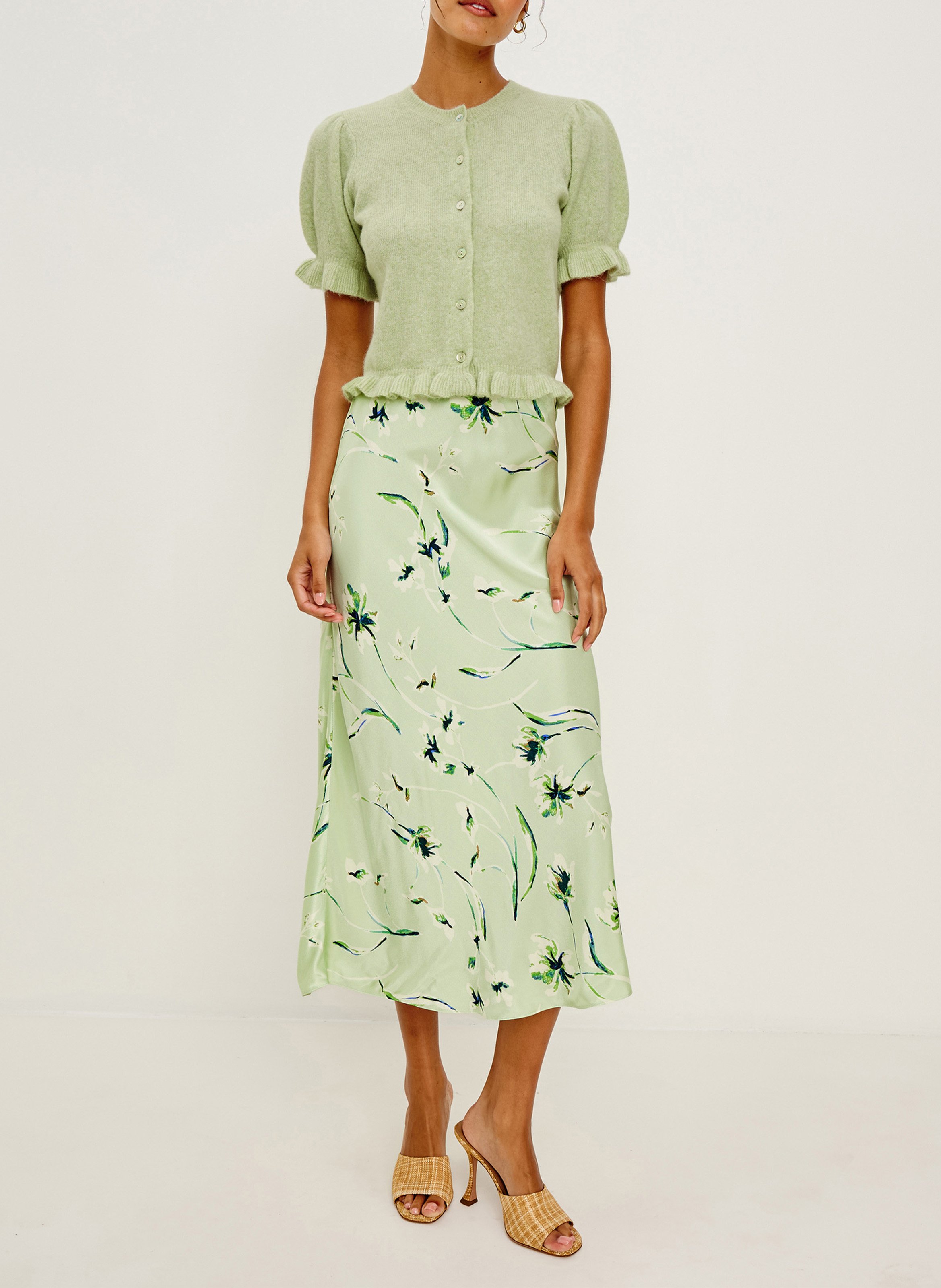 Rechte rok met print RAILS Groen