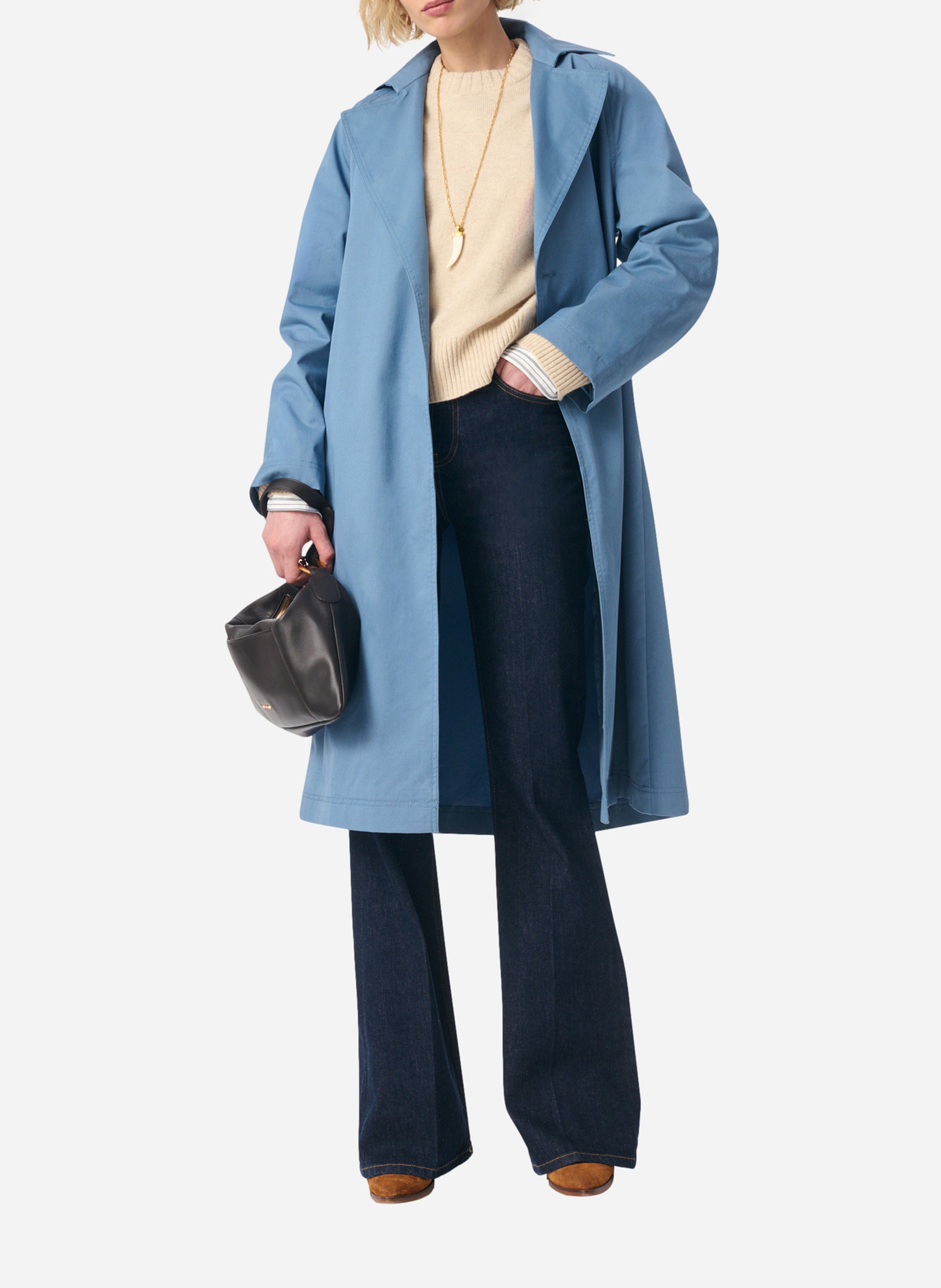 Cotton-blend trench coat VANESSA BRUNO Blue