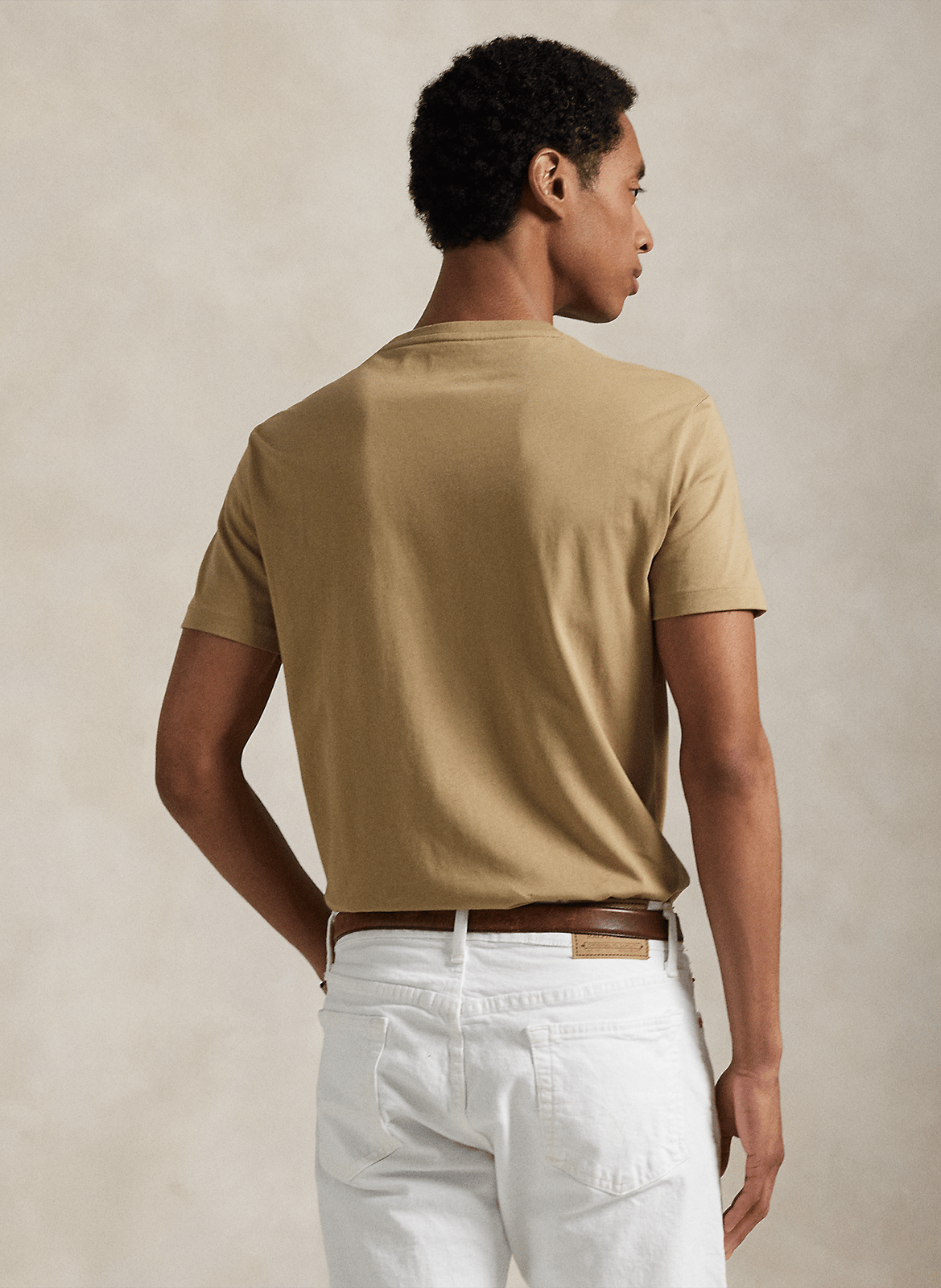 Rundhals-T-Shirt aus Baumwolle, Slim Fit POLO RALPH LAUREN Beige
