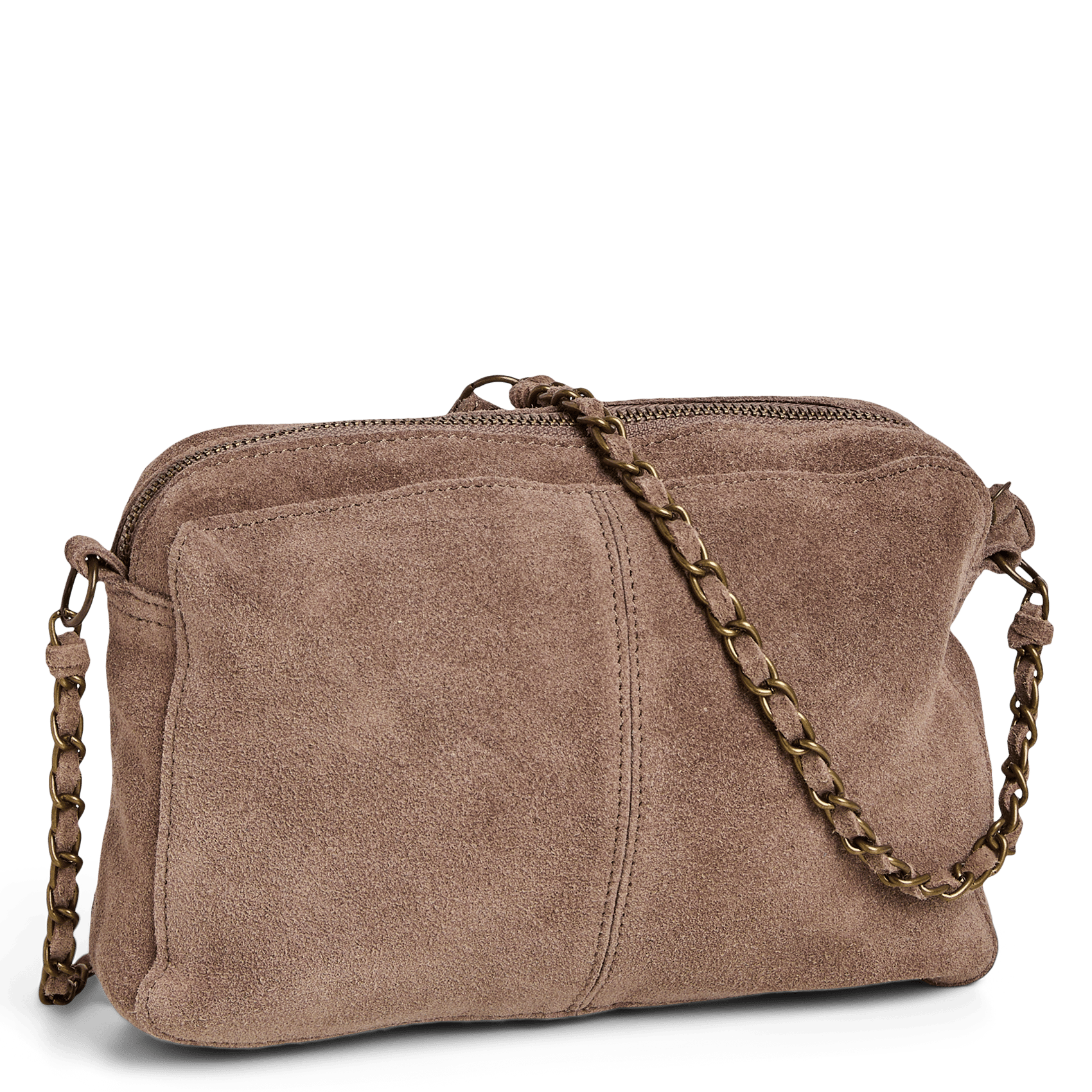 Leren schoudertas met slangenlook PIECES Grijs