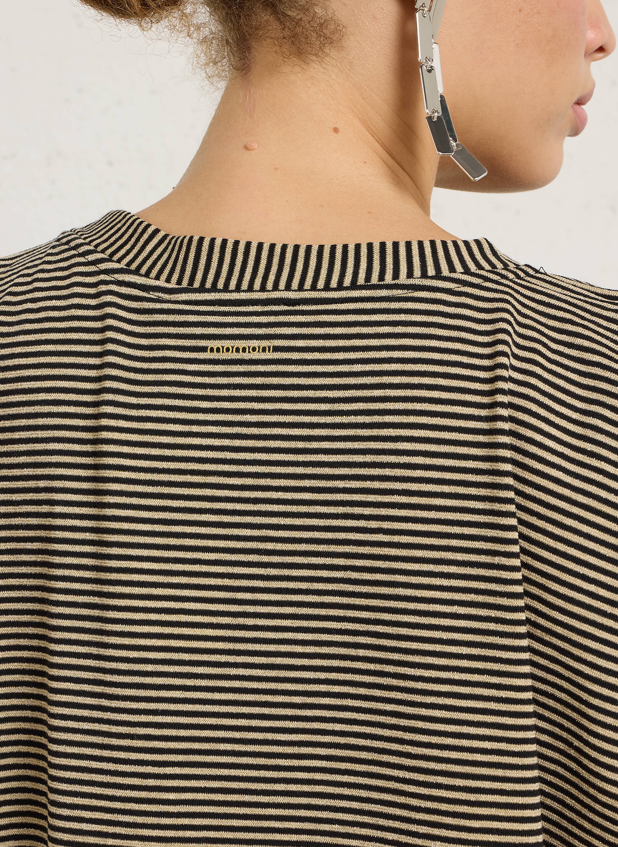 Oversized Striped Knit Top MOMONI Black
