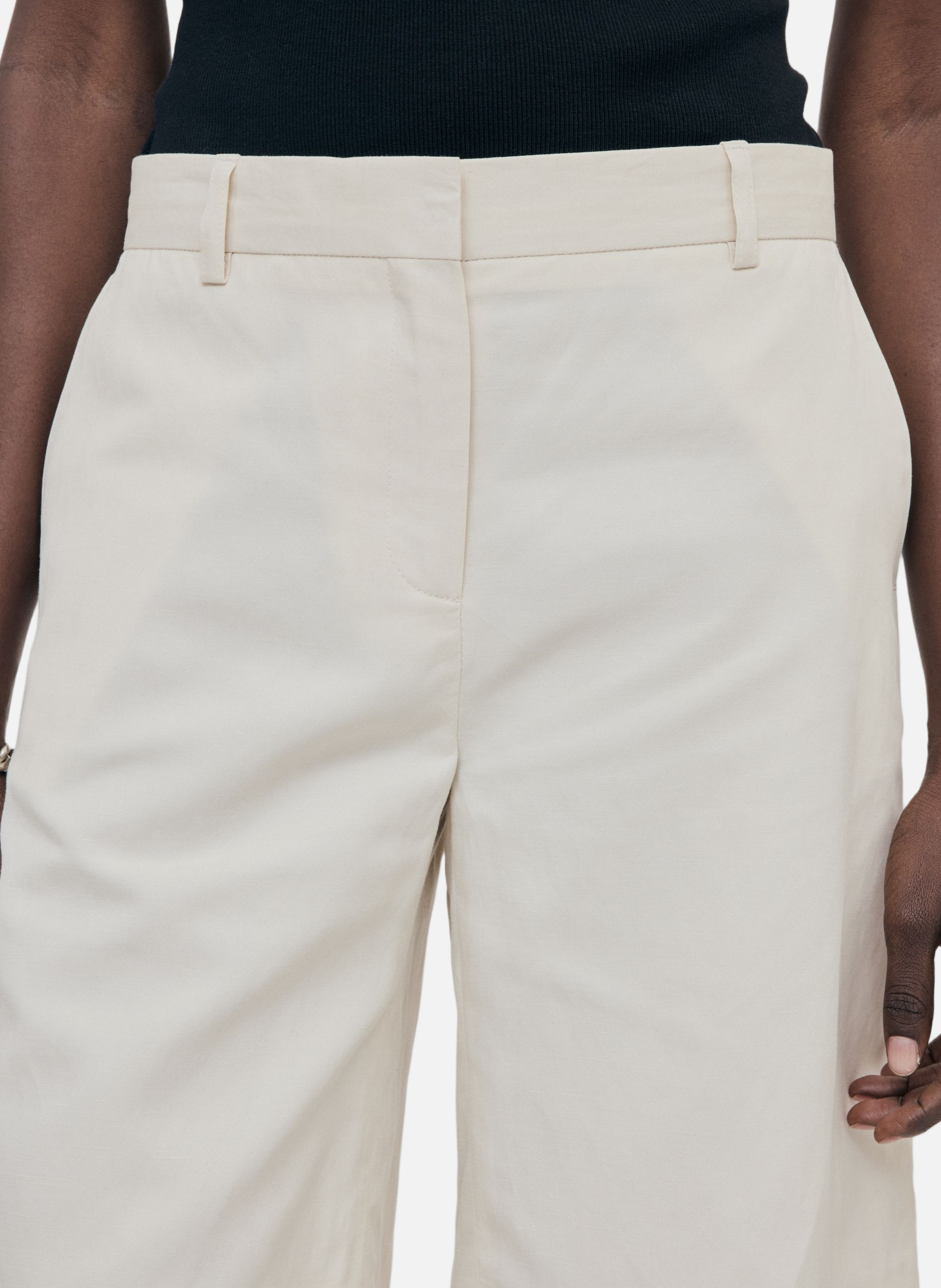 Linen and cotton Bermuda shorts THE KOOPLES Beige
