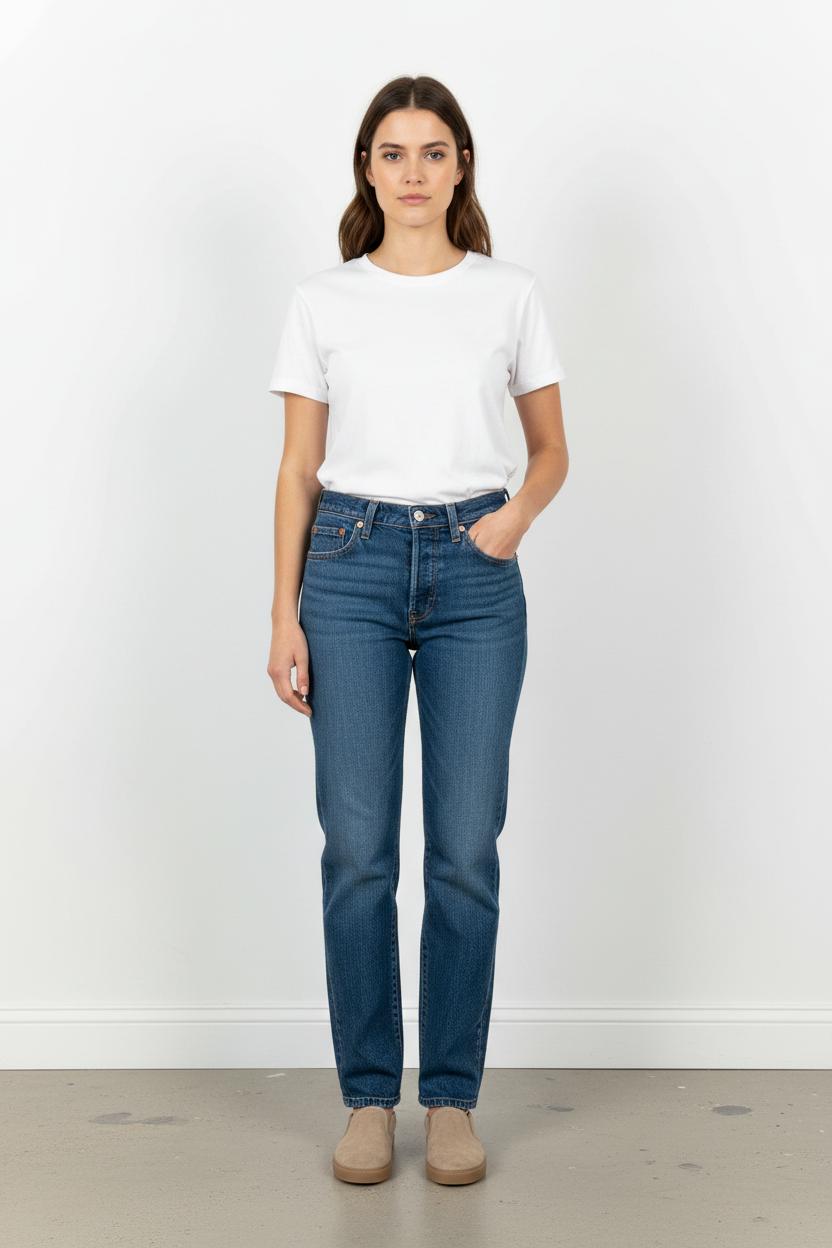 Cropped slim jeans with studs LEVI'S - Seconde main Blue