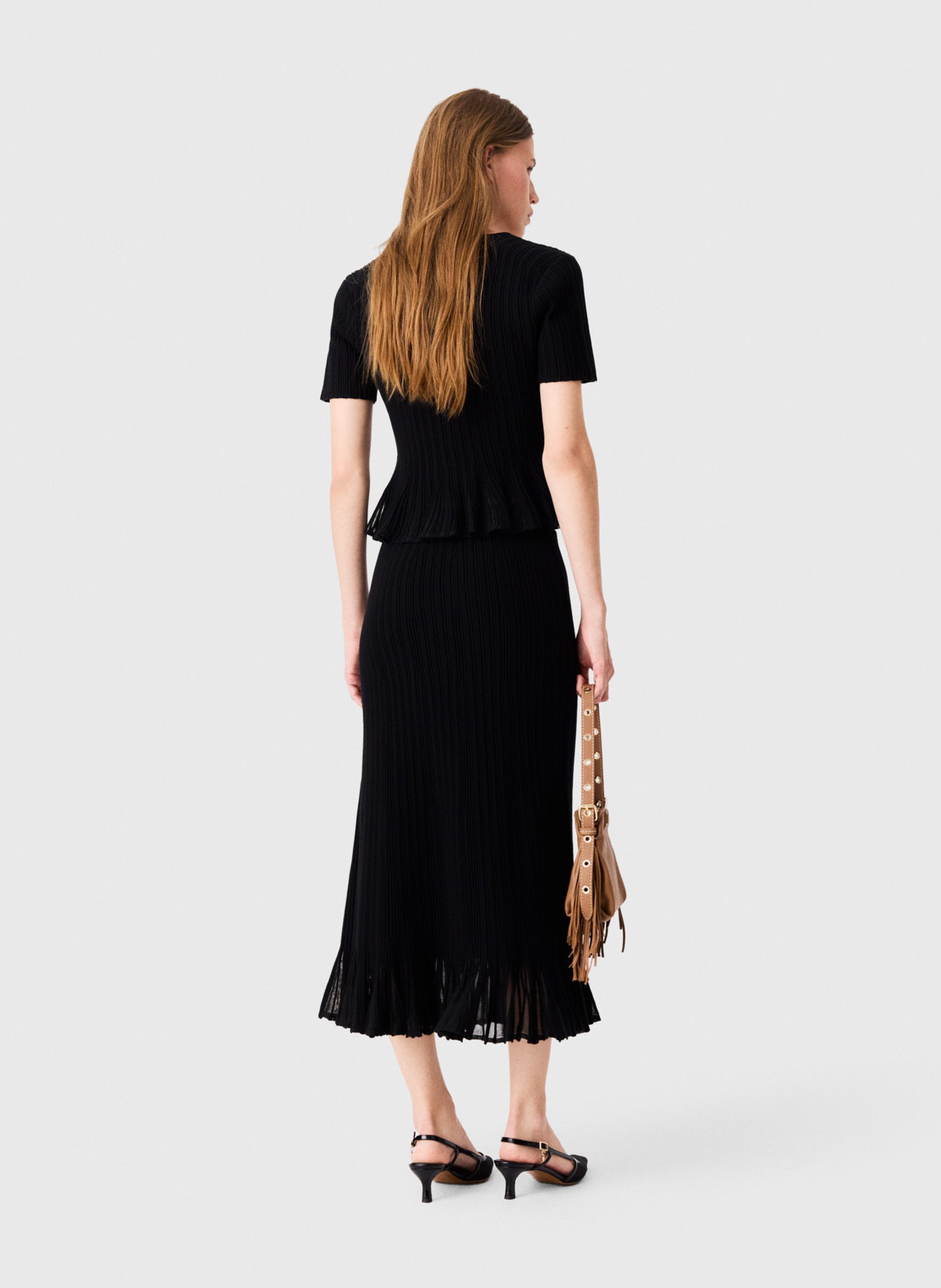 Long flared skirt MAJE Black