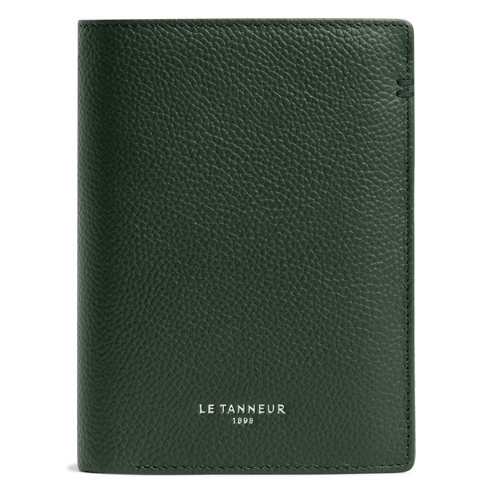 Vertical cowhide leather wallet LE TANNEUR Green
