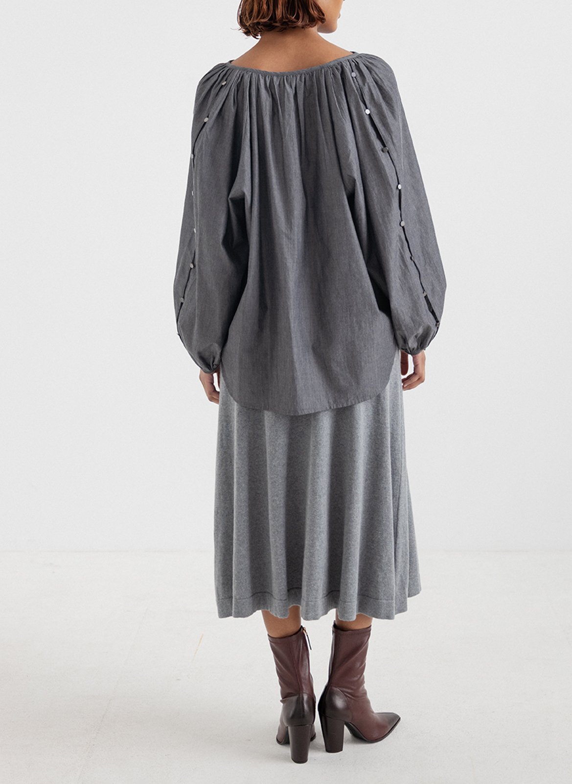 Blouse ample boutonnée en coton PROJECT-AJ117 Argent