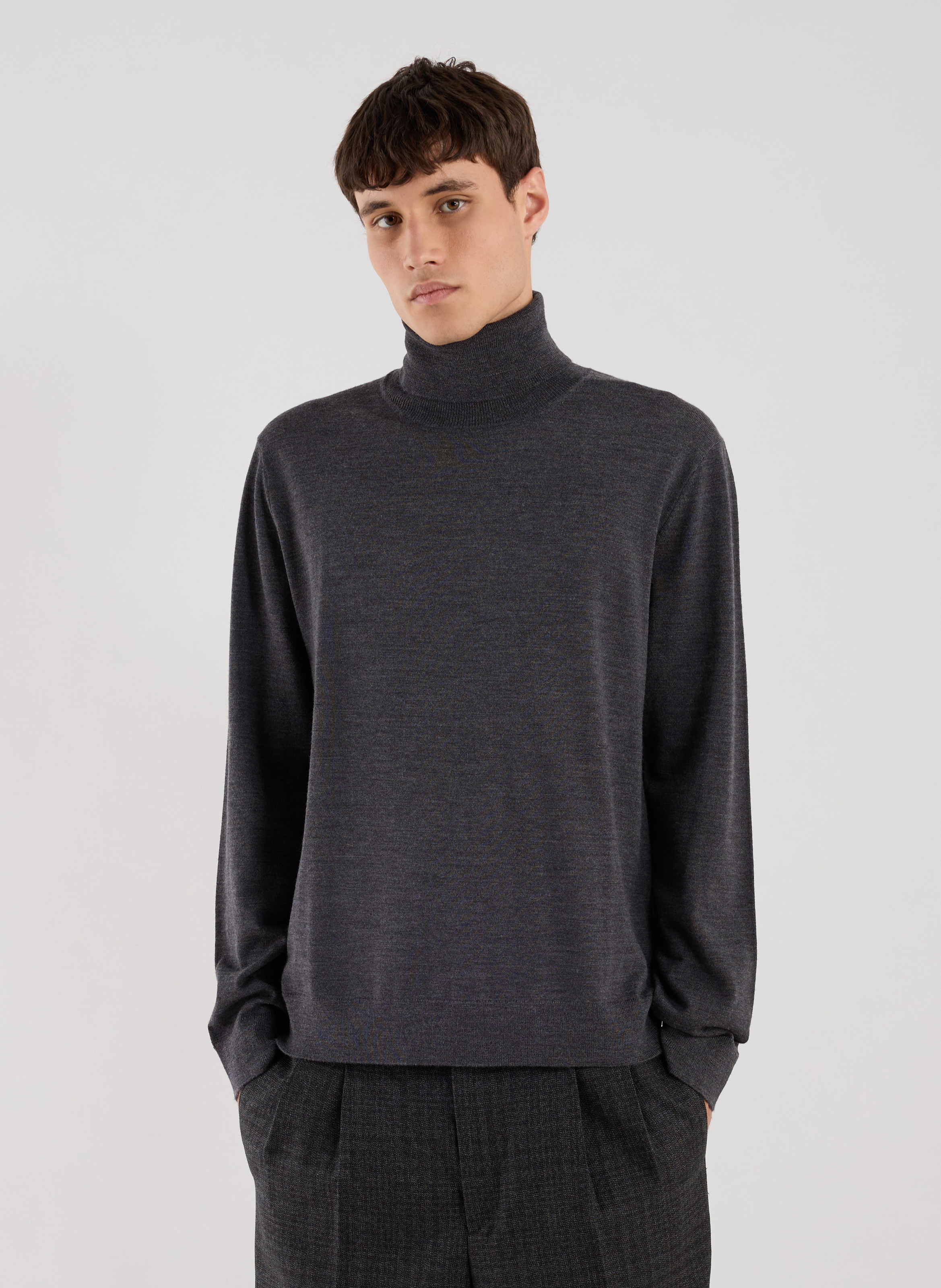 Merino wool roll-neck sweater arnau-r SAISON 1865 Grey