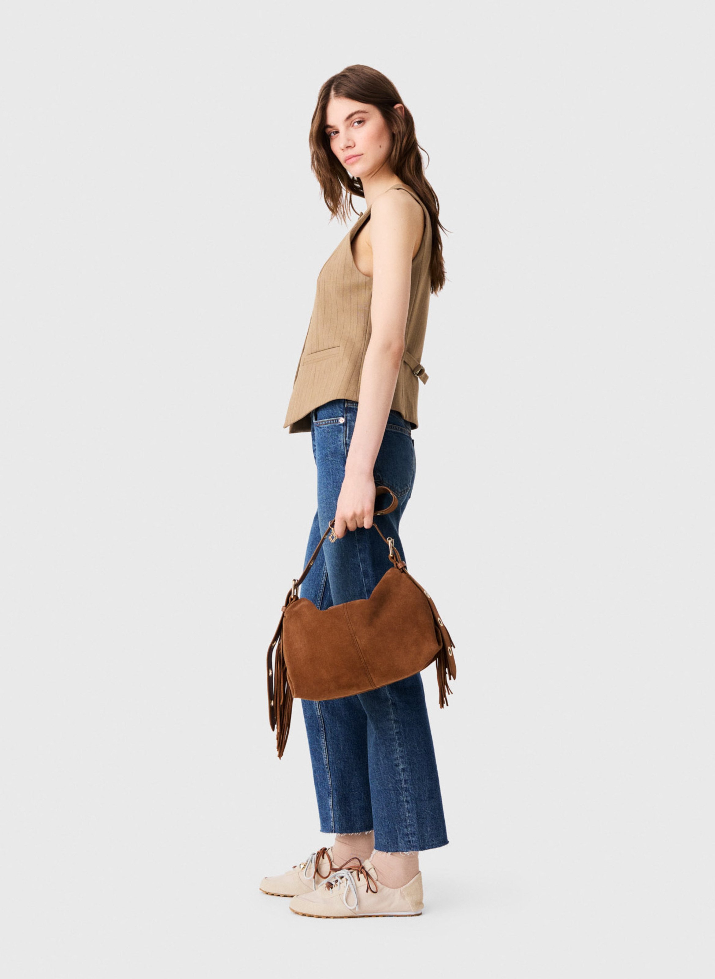 Gilet cintré en laine mélangée MAJE Beige