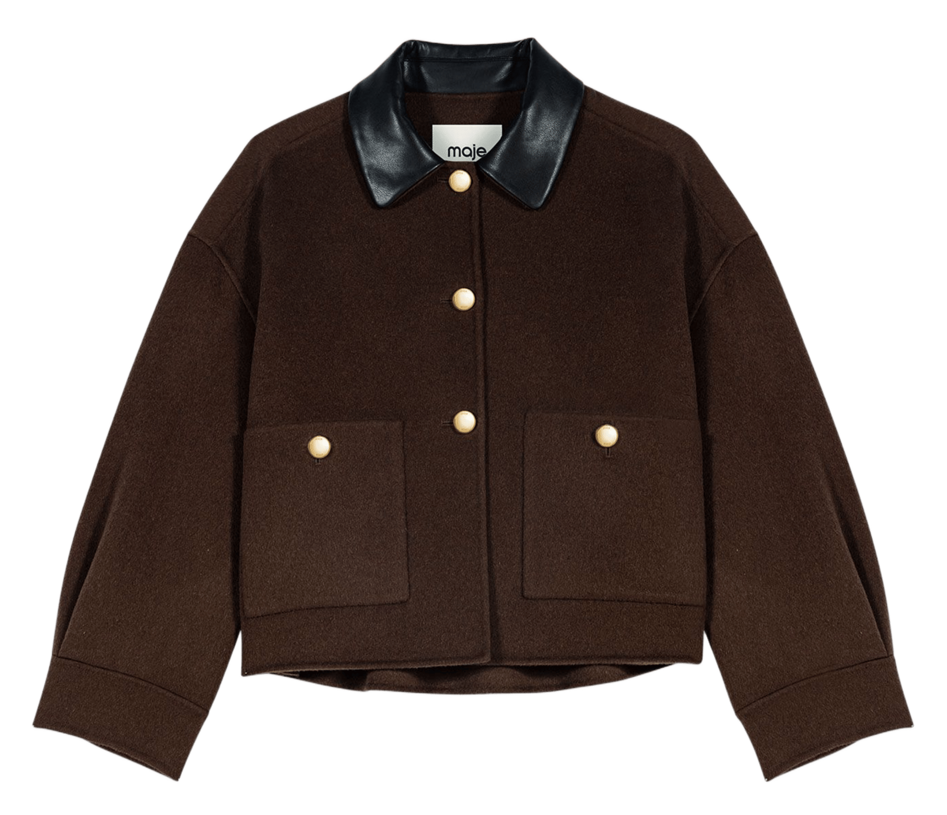 Veste oversize en laine mélangée MAJE Marron