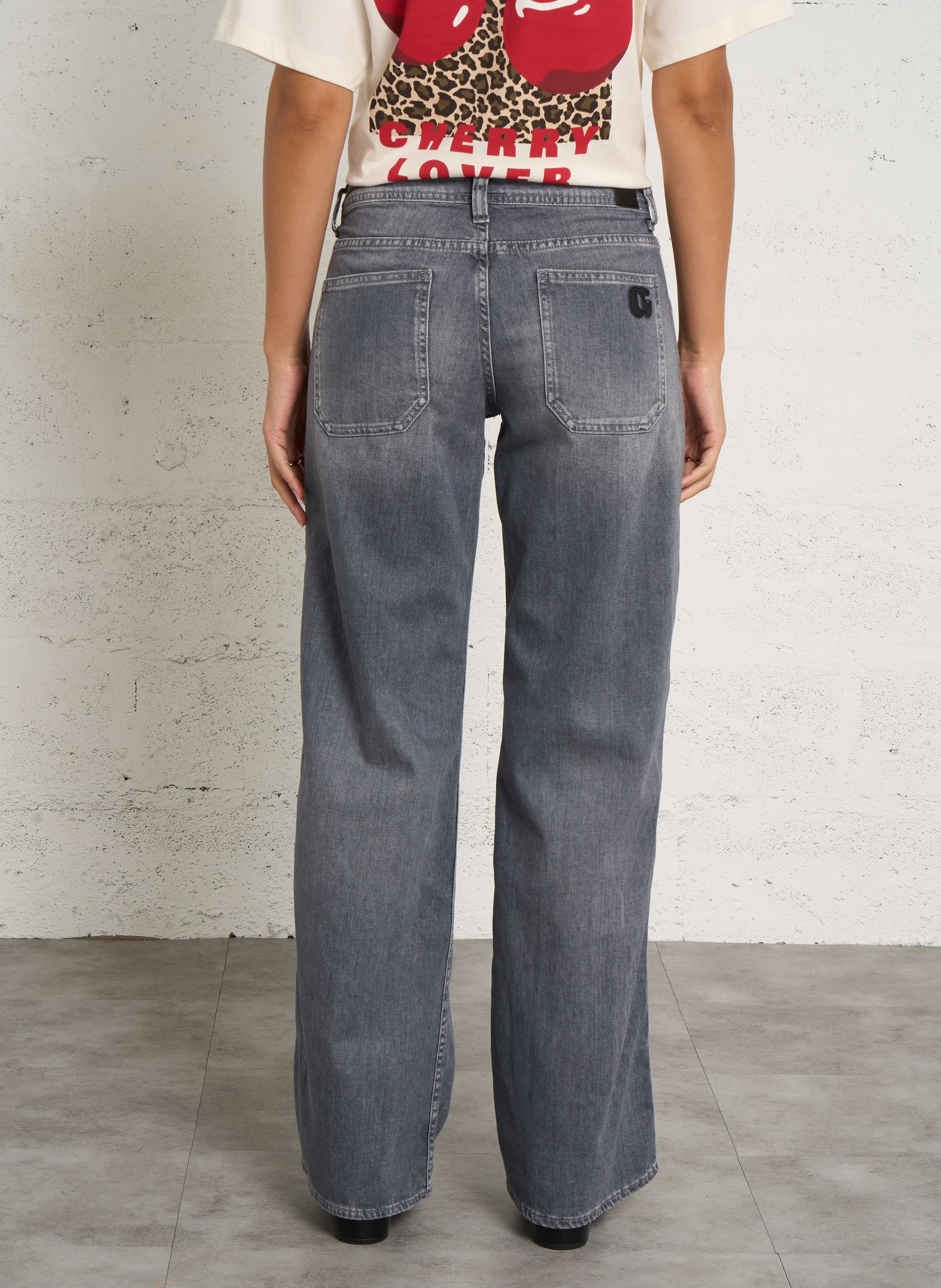 Wijde jeans met brede pijpen, lengte 34 LE TEMPS DES CERISES Grijs