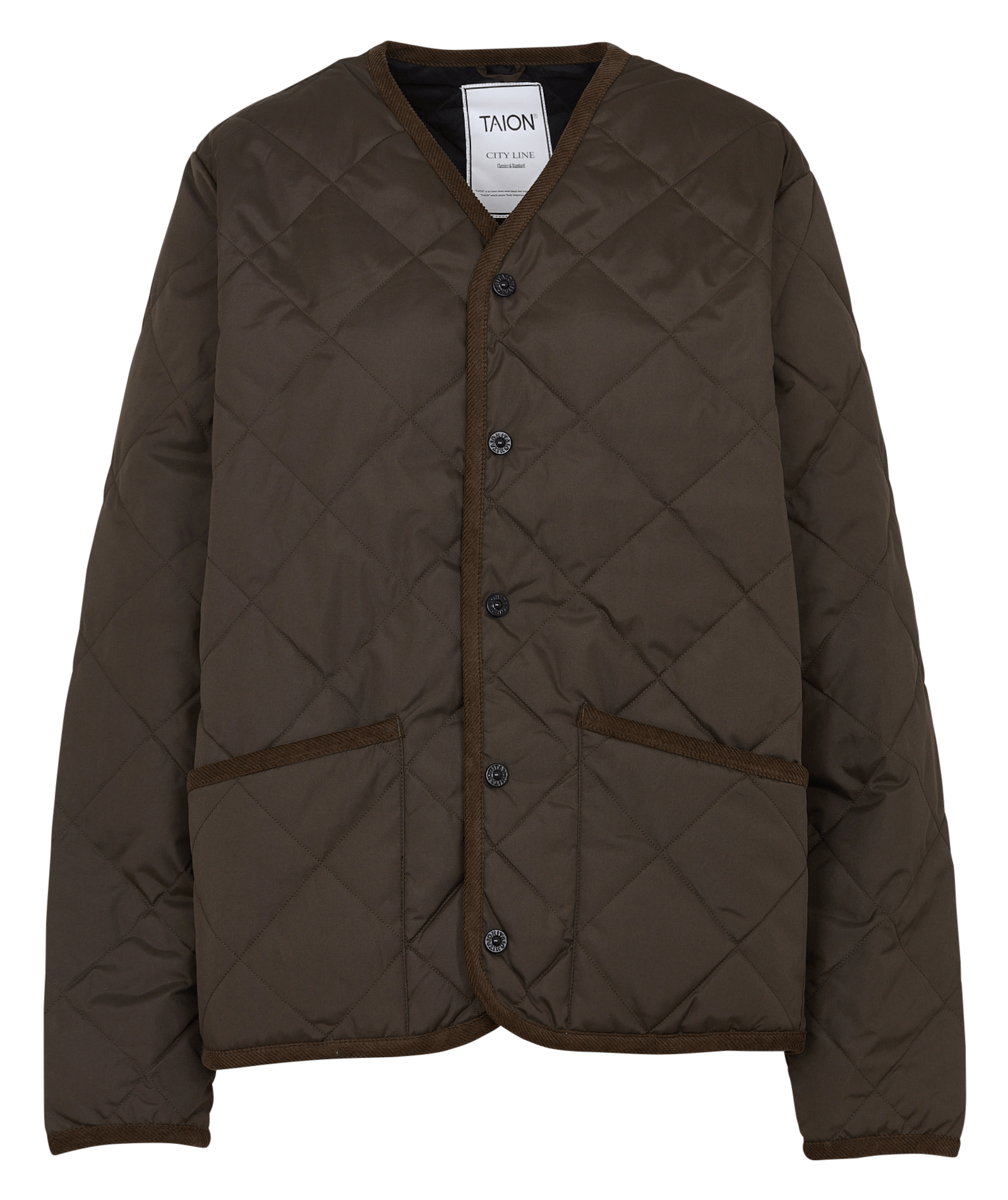 Veste droite matelassée  TAION Vert