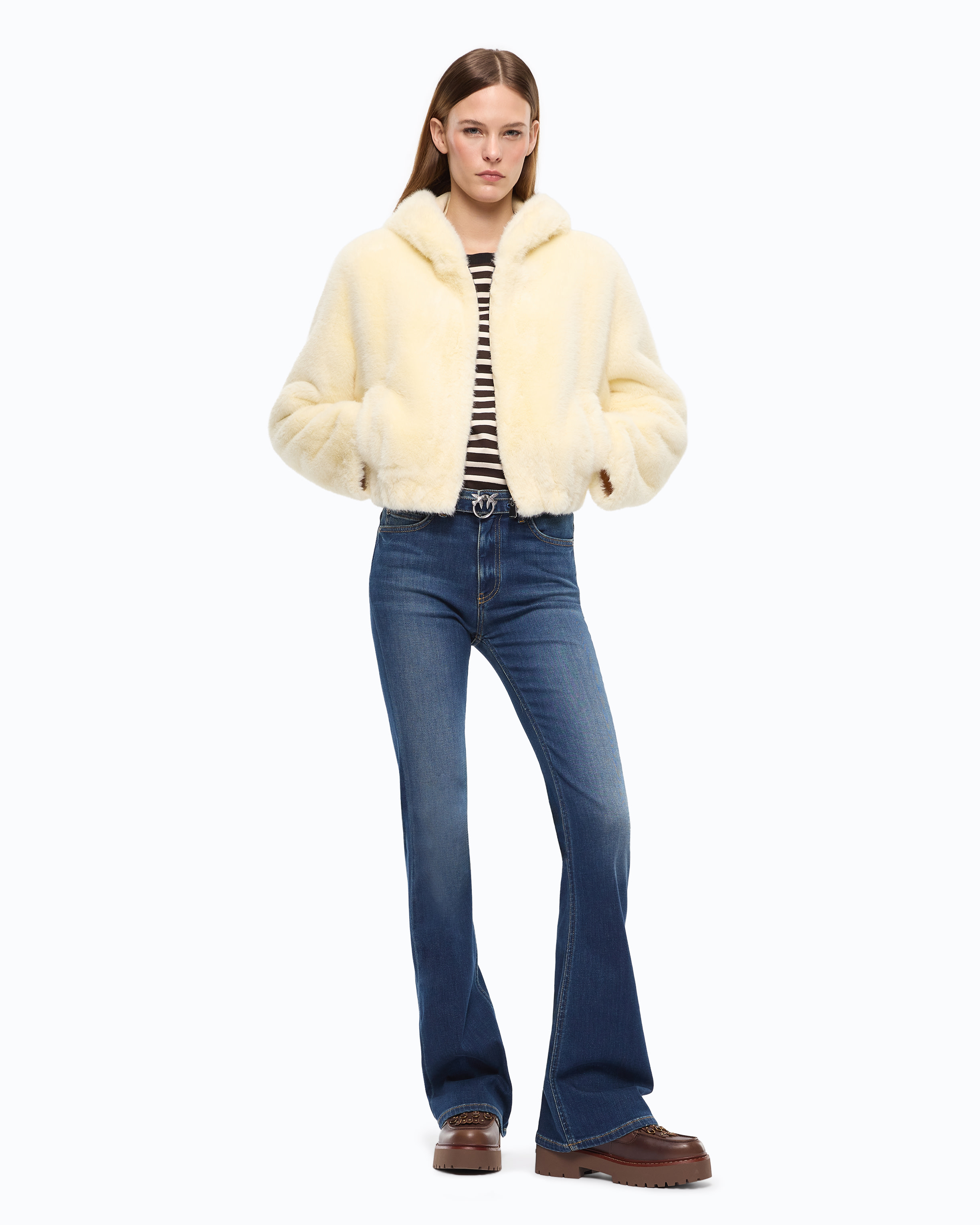 Blouson cropped en fourrure synthétique PINKO