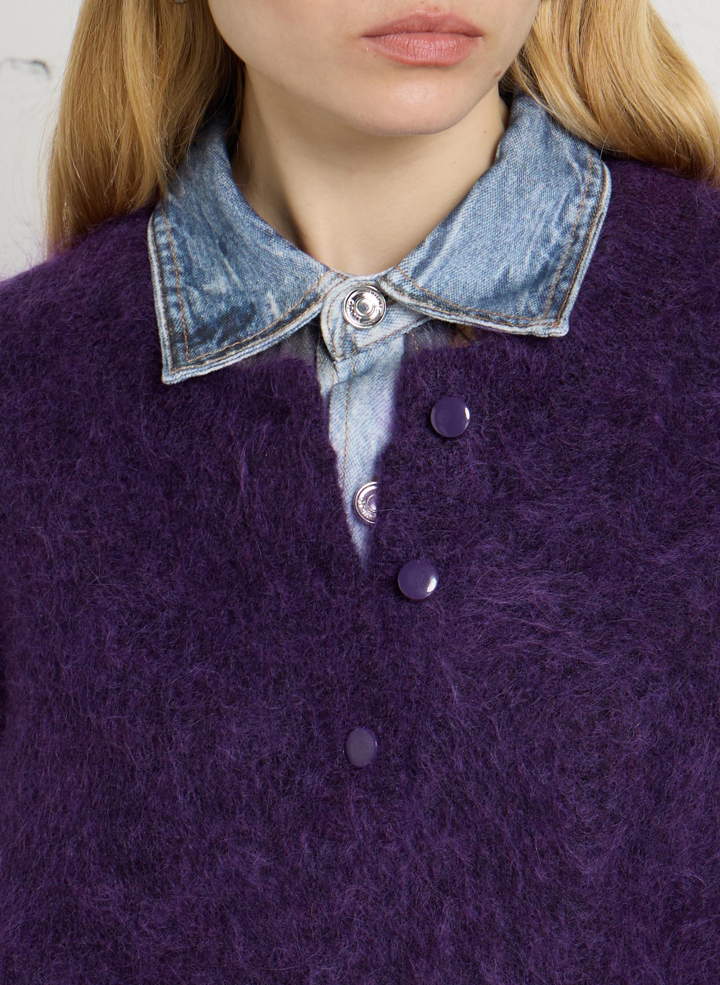 Oversized wool-blend sweater MAISON 123 Purple