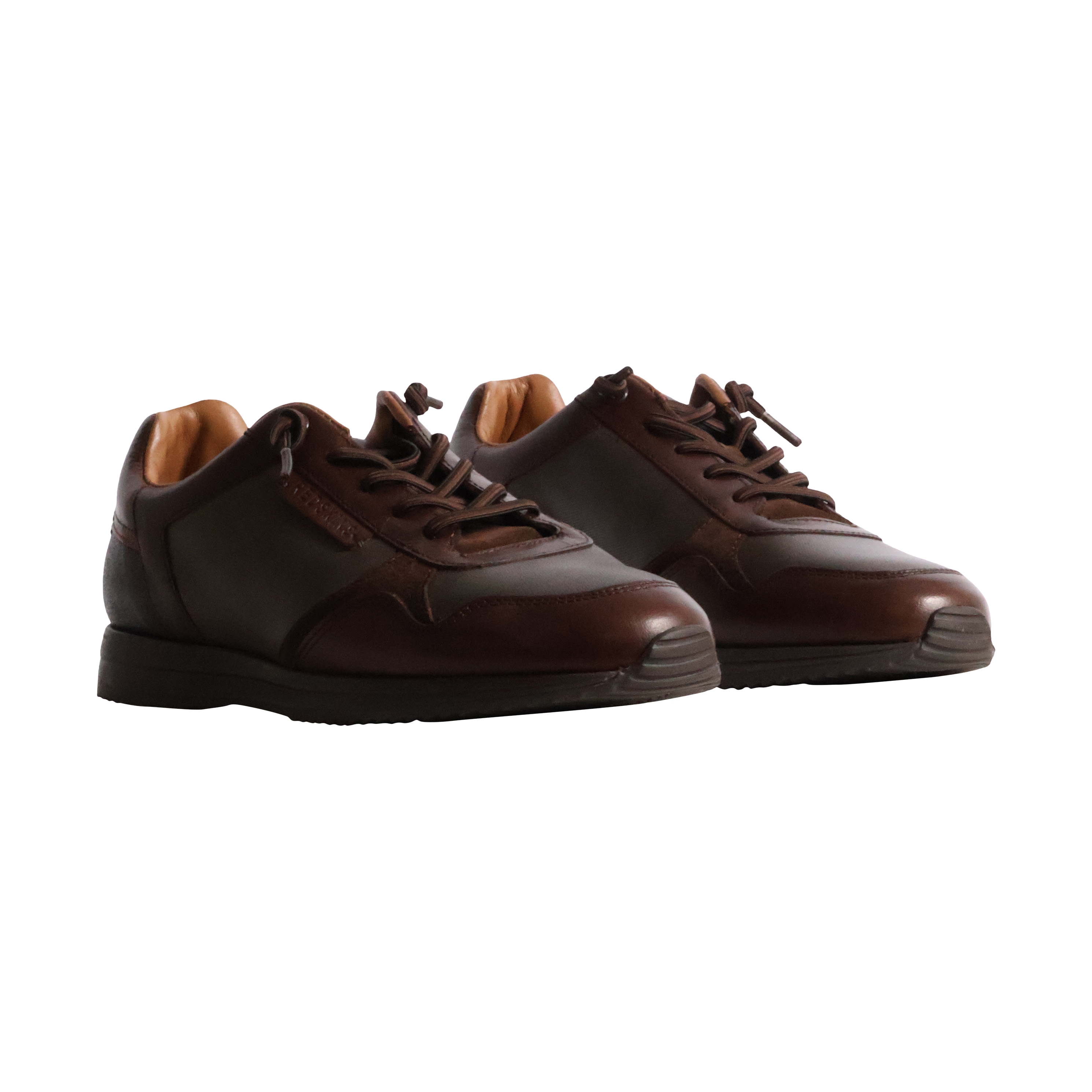 Lubec 3 leather trainers REDSKINS Brown