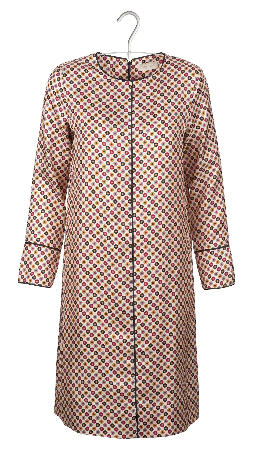 Straight printed silk midi dress MOMONI White