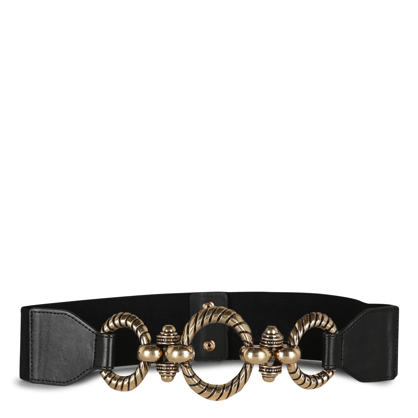 Elasticated belt with Baroque buckle LA FEE MARABOUTEE Black