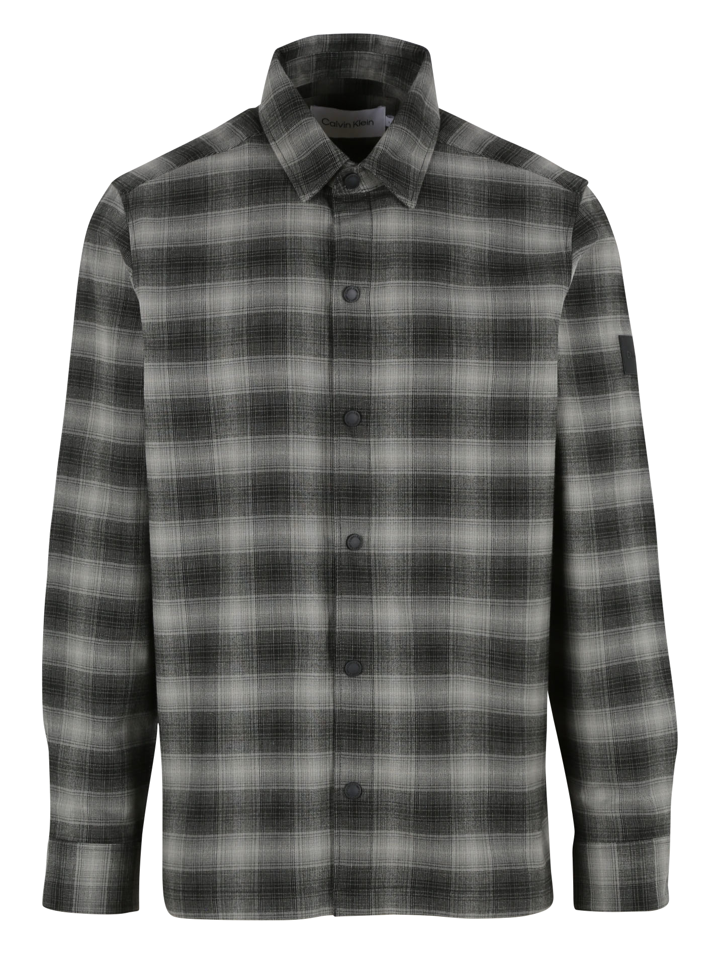Straight-cut cotton shirt with classic collar Black