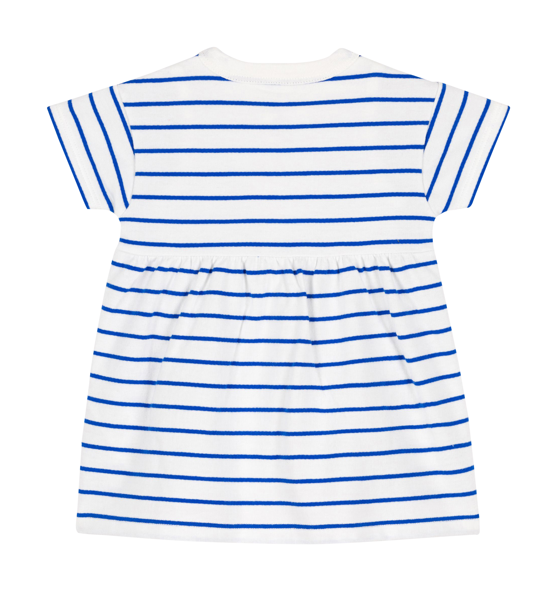 Robe courte col rond en coton PETIT BATEAU Blanc