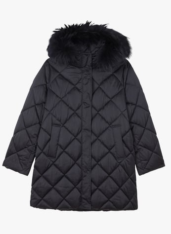 Marina down top jacket with fur