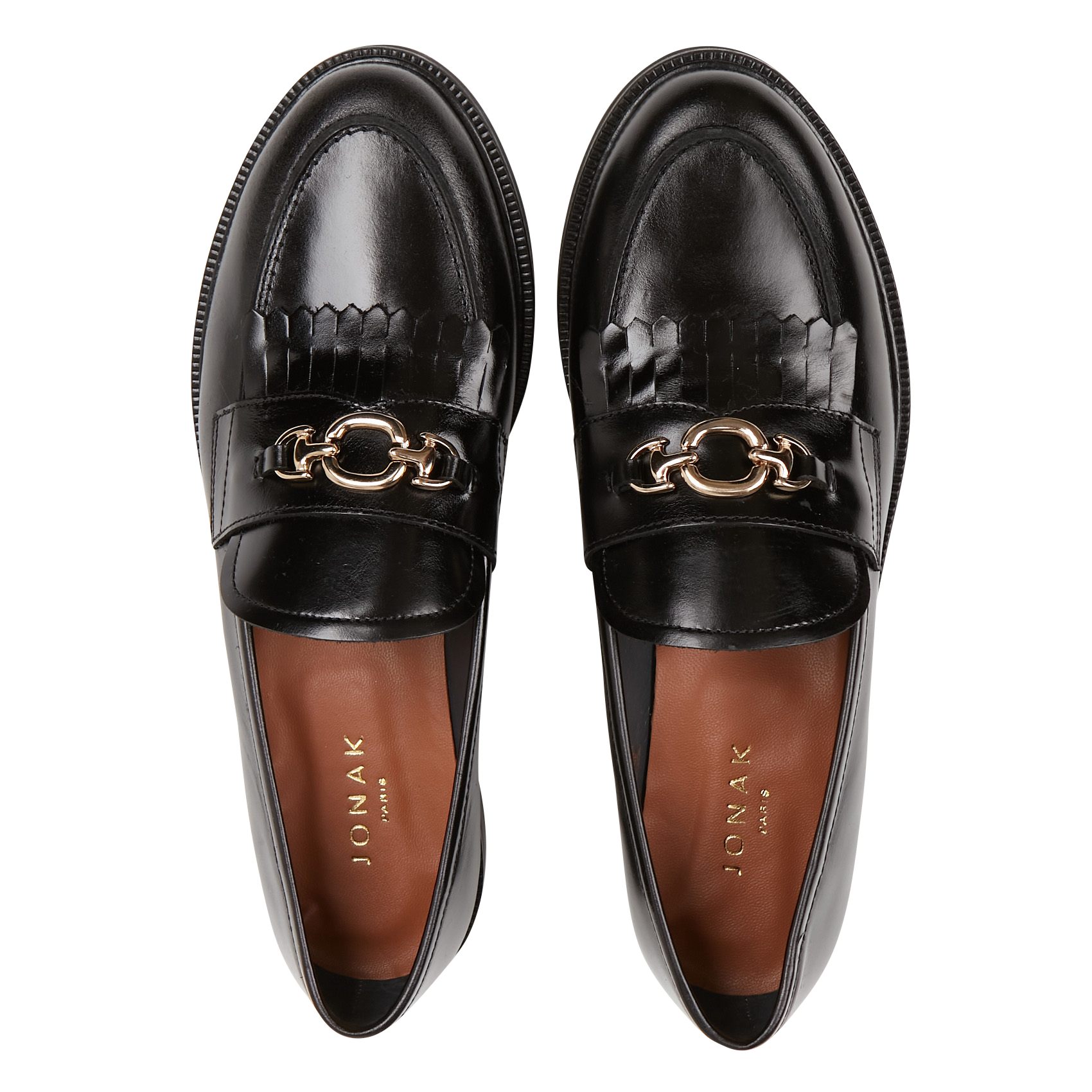 Leather moccasins JONAK Black