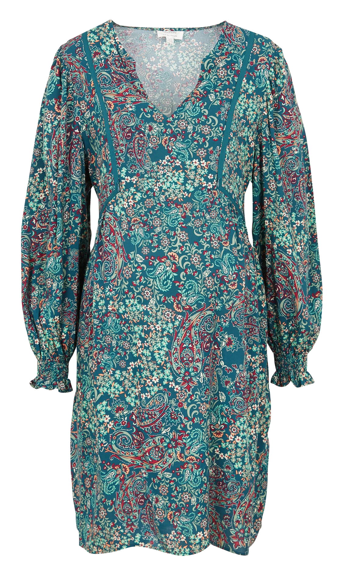 Printed maternity dress with Tunisian collar SERAPHINE Green