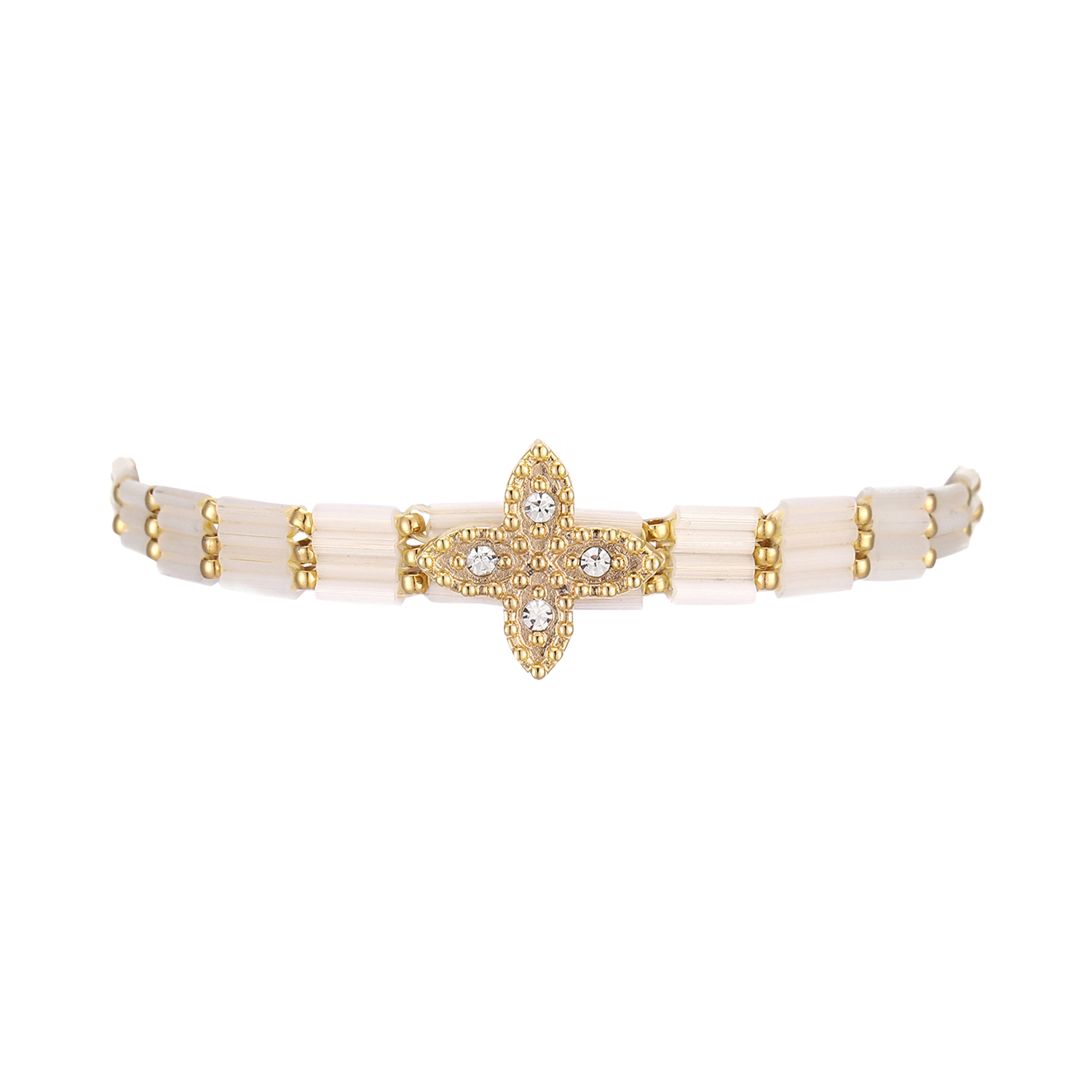 Gilt brass choker HIPANEMA White