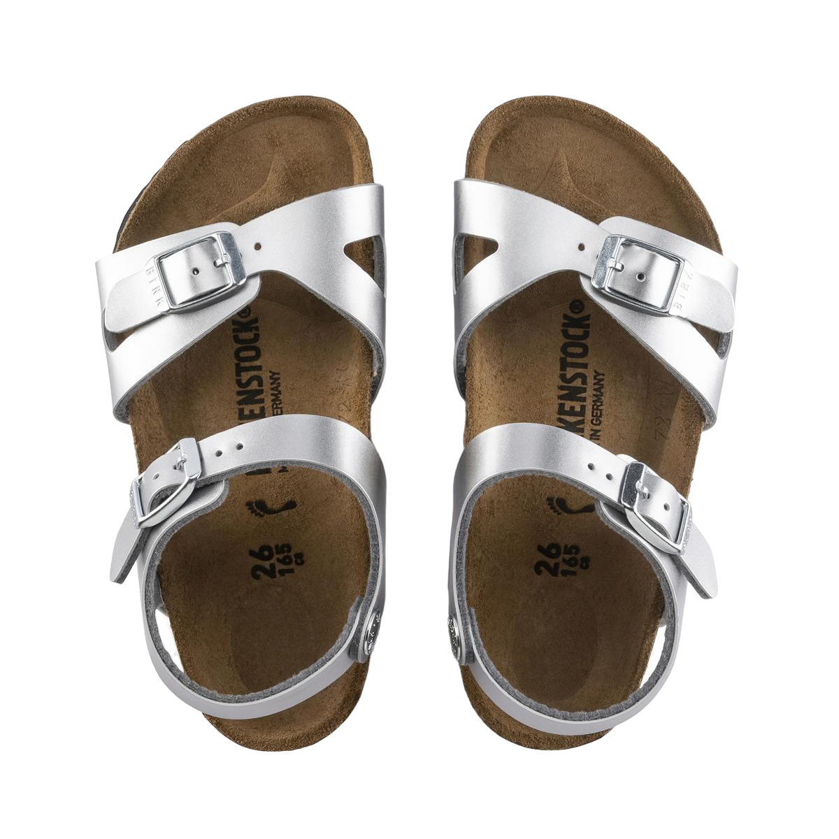 Faux leather sandals BIRKENSTOCK Silver