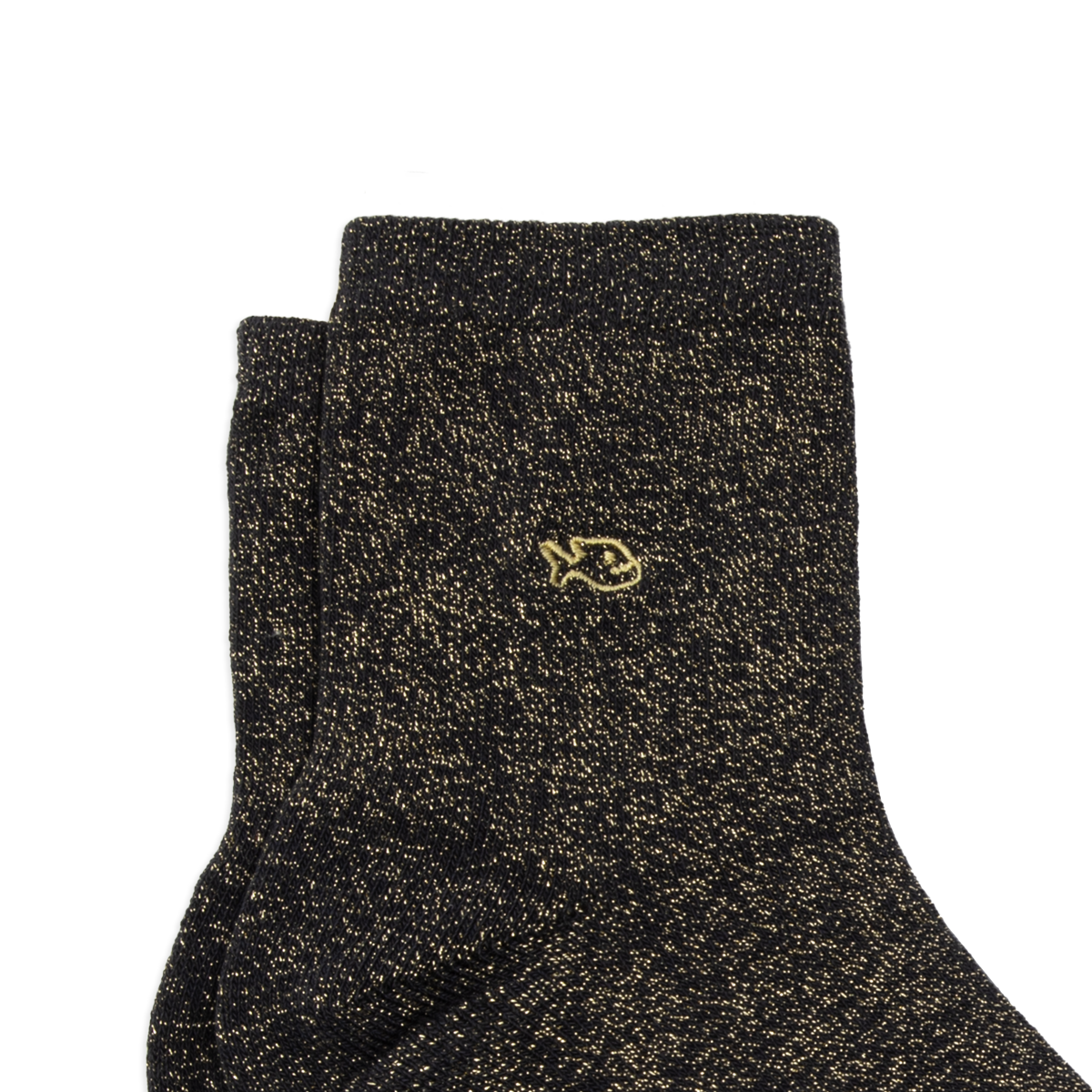 Solid Combed Cotton Glittery Socks BILLYBELT Black