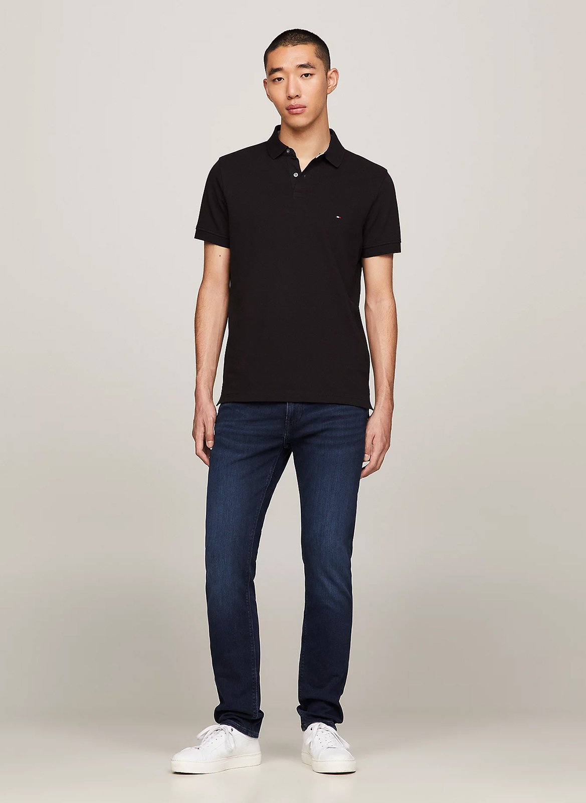 Poloshirt aus Bio-Baumwoll-Mix, Regular Fit Schwarz