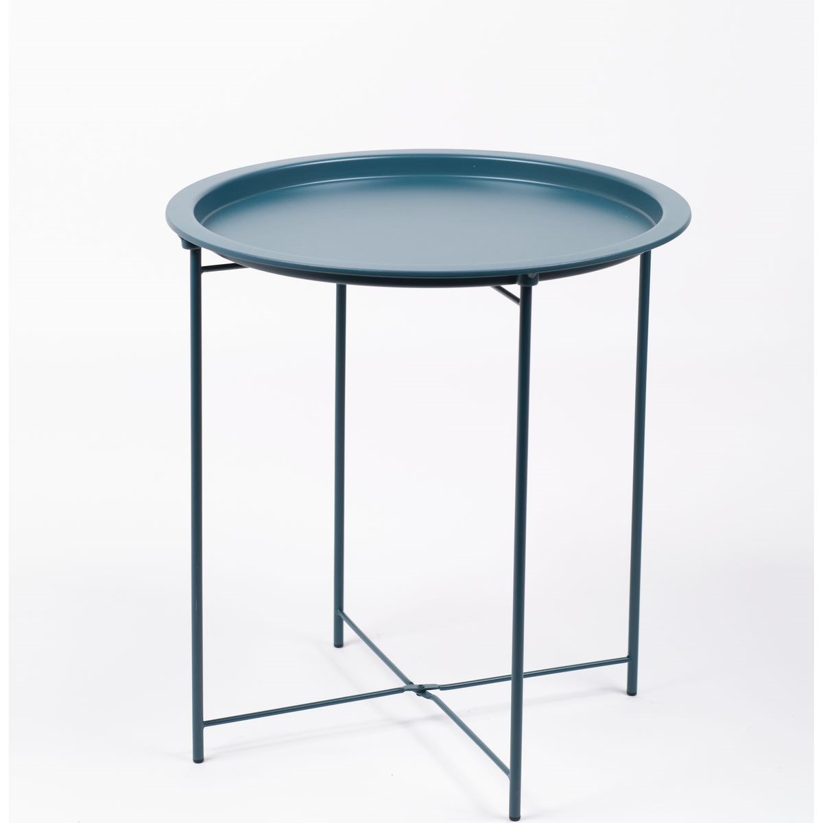 Round metal end table FACTORY Blue