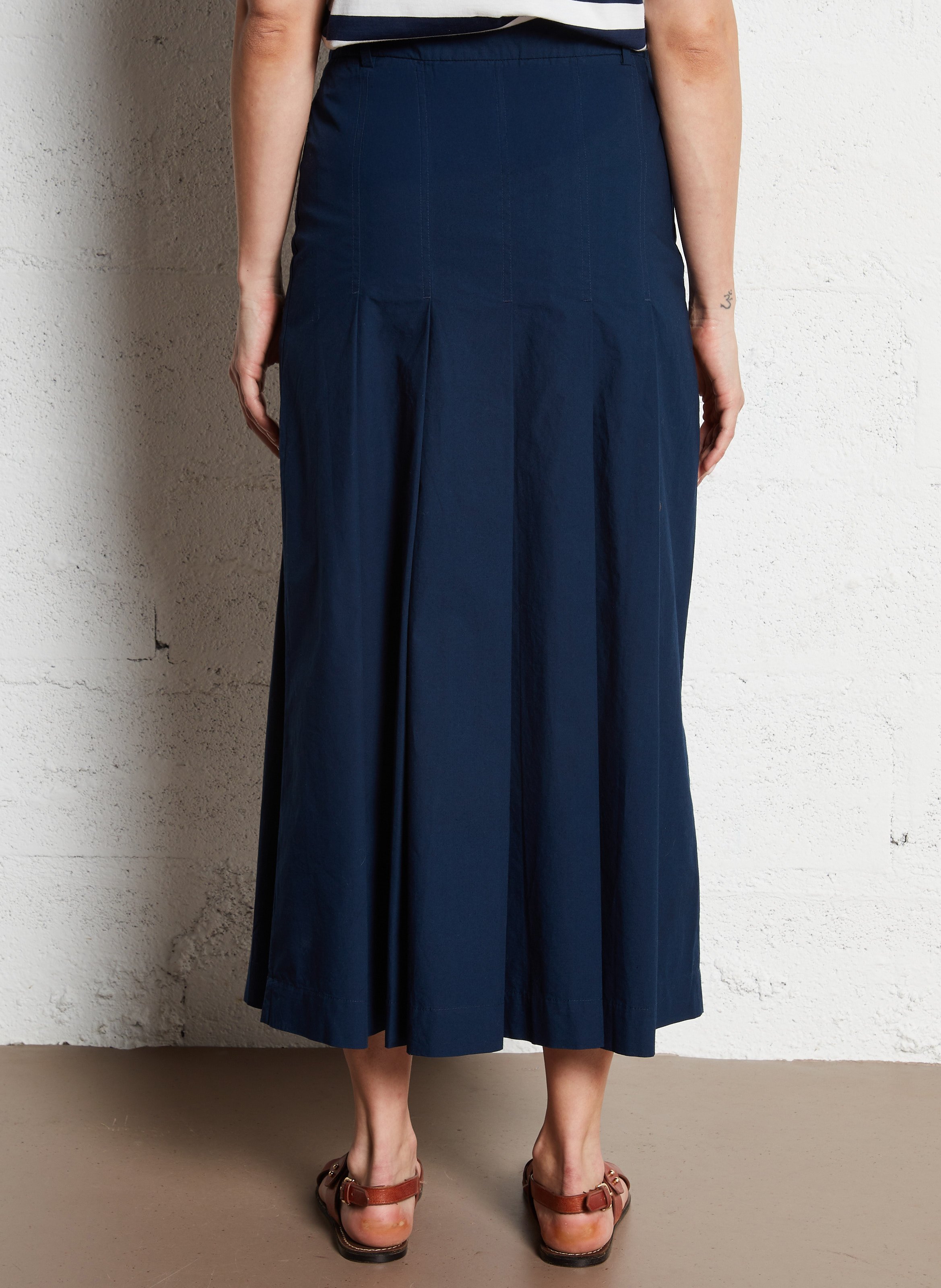 Jupe midi en coton THE TINY BIG SISTER Bleu