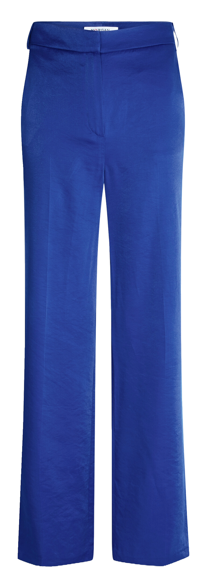 Satijnen pantalon met hoge taille MORGAN Blauw