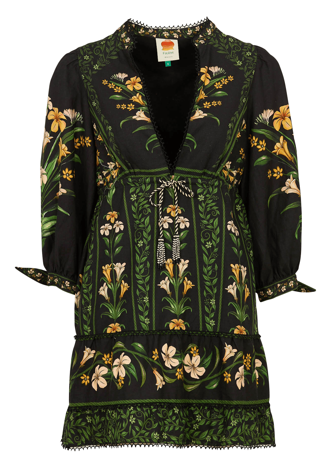 Robe courte ample imprimée FARM RIO Noir