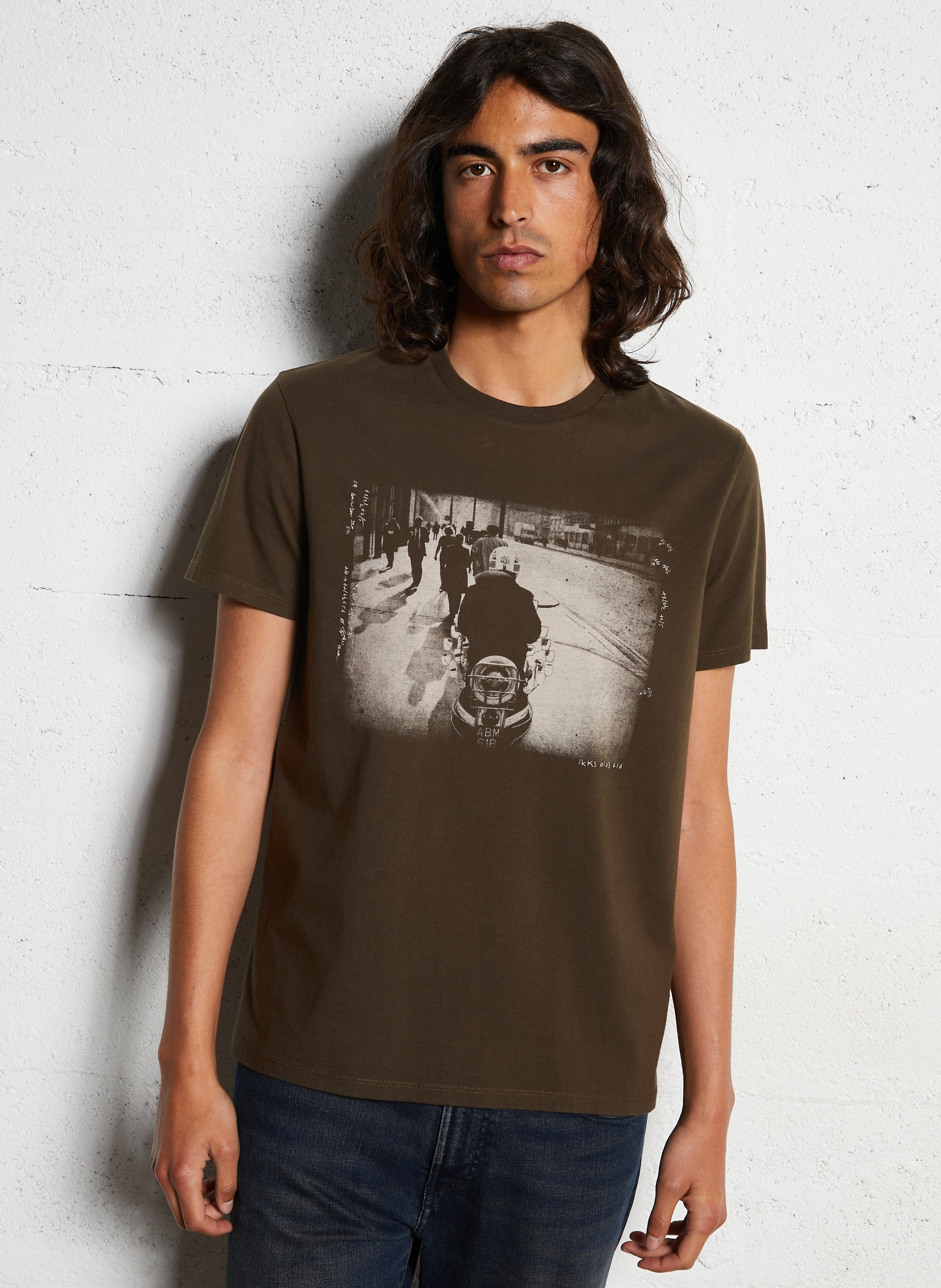 Gerade geschnittenes Rundhals-T-Shirt aus Baumwolle IKKS Khaki