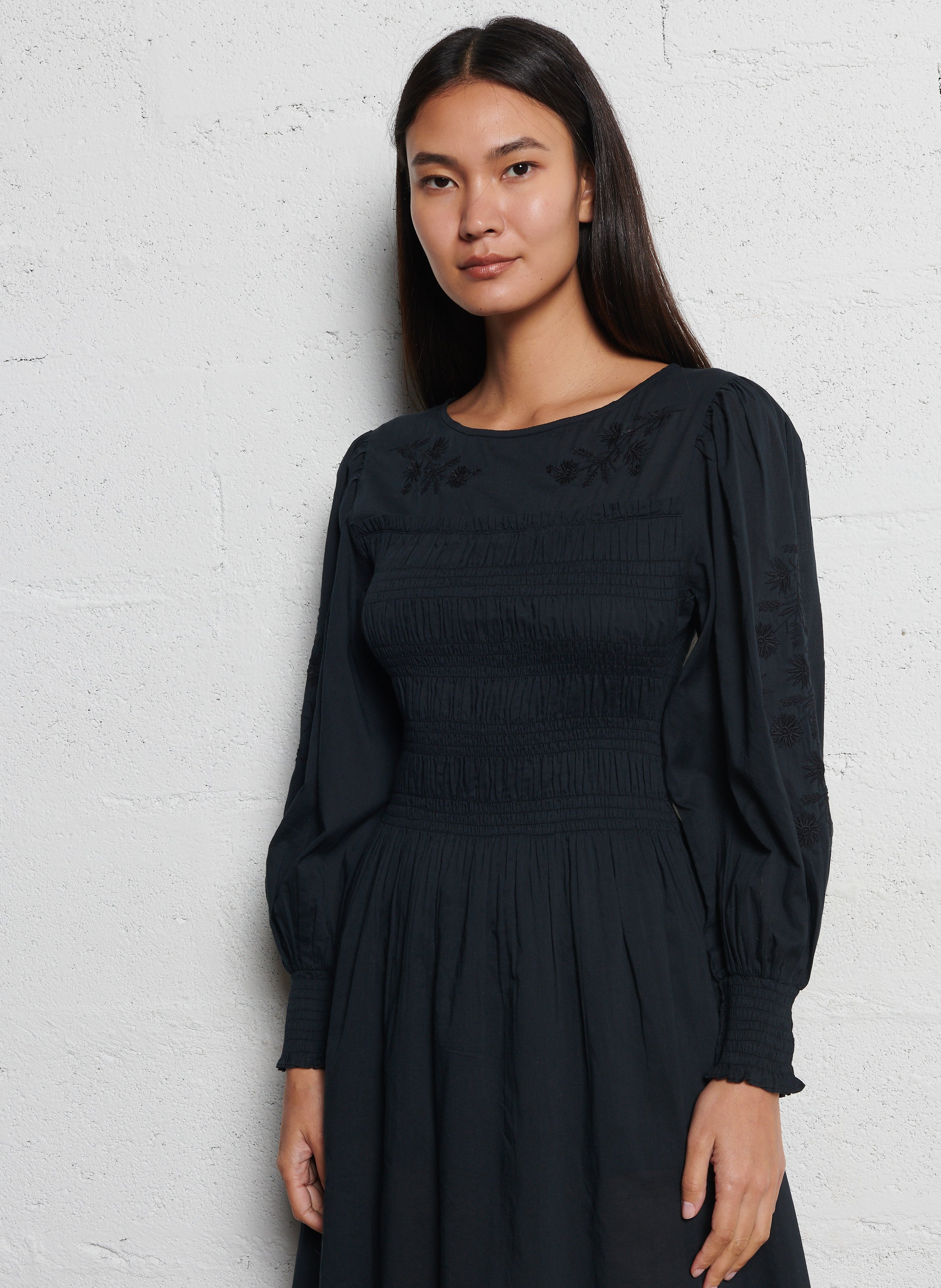 Cotton midi dress LOUISE MISHA Black