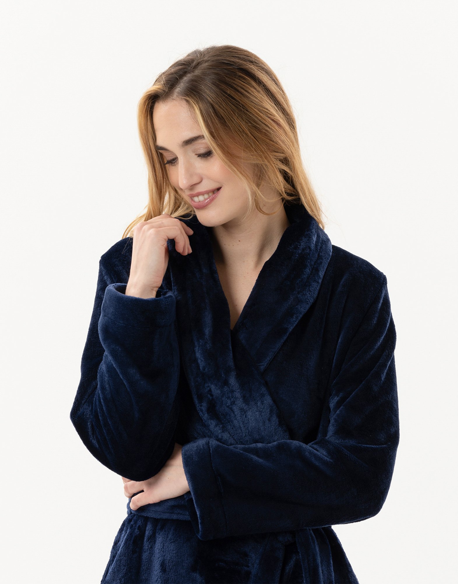 Plush Flannel Robe LE CHAT Blue