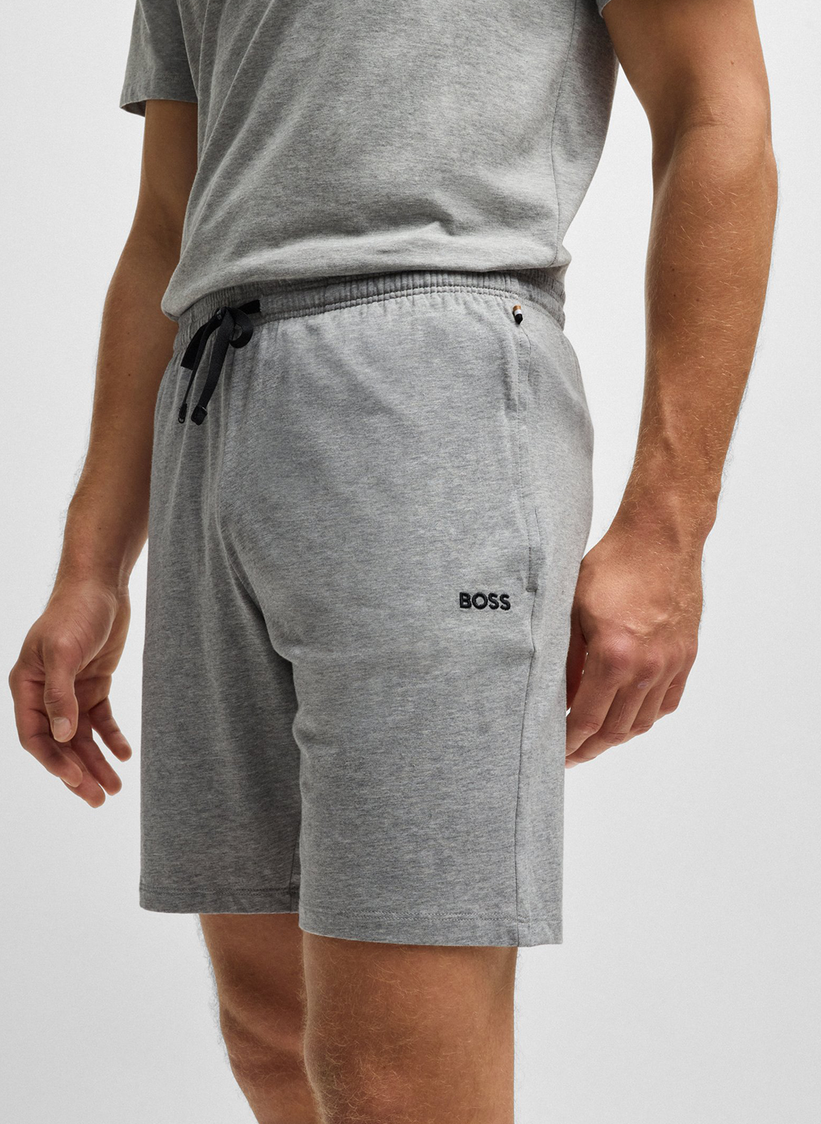Cotton-blend pajama shorts BOSS Silver