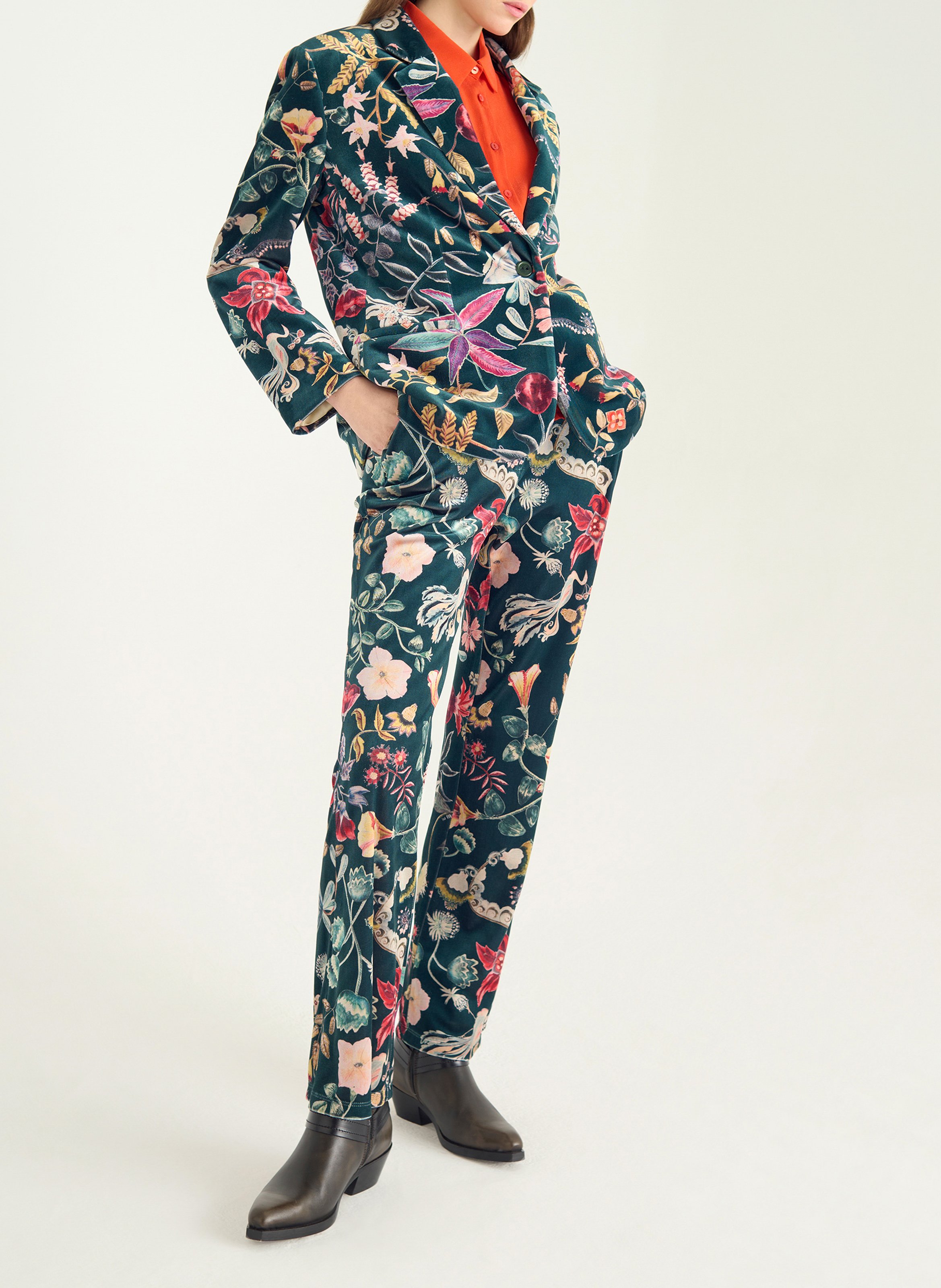 Veste de tailleur à imprimé floral COTELAC Vert