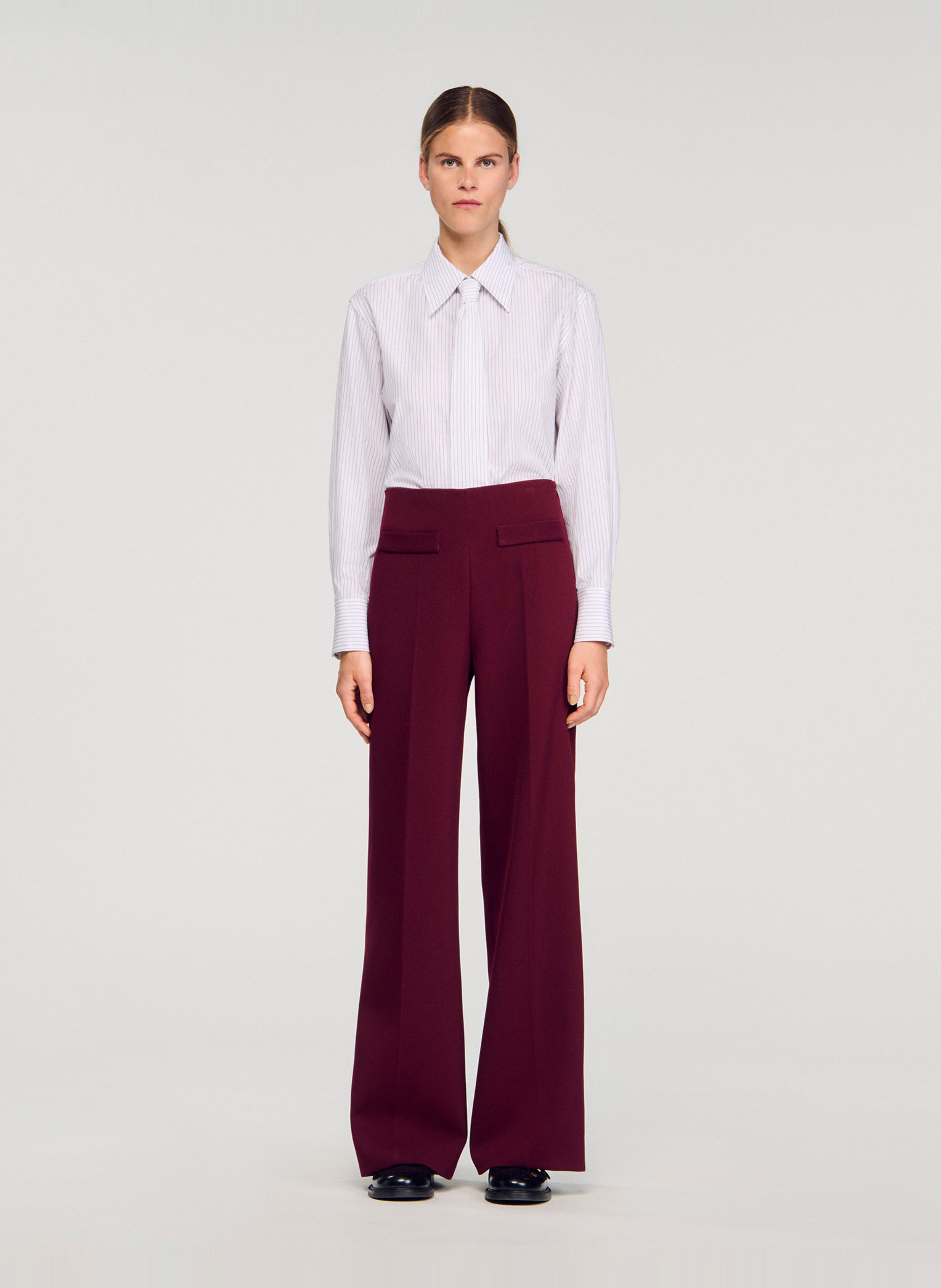 Wide trousers SANDRO Red