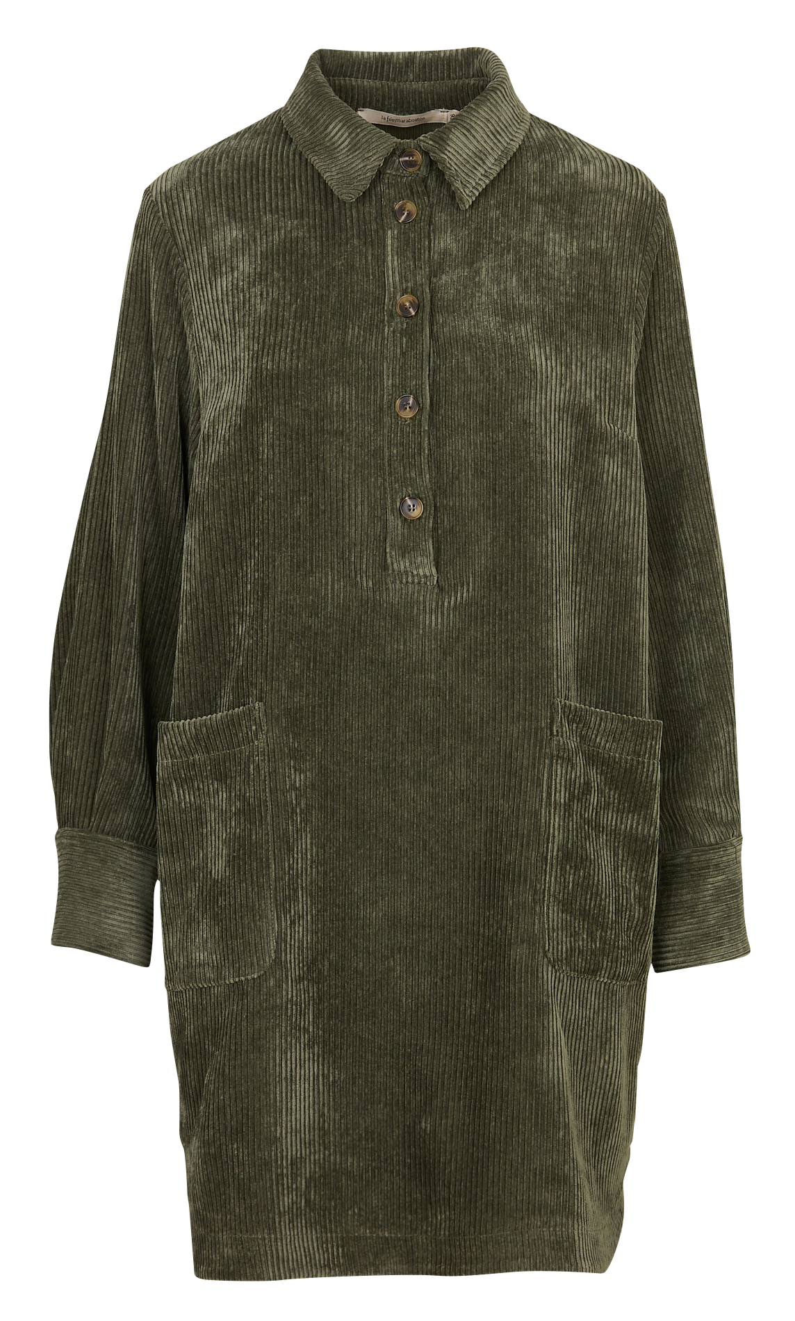 Short corduroy shirt-dress LA FEE MARABOUTEE Green