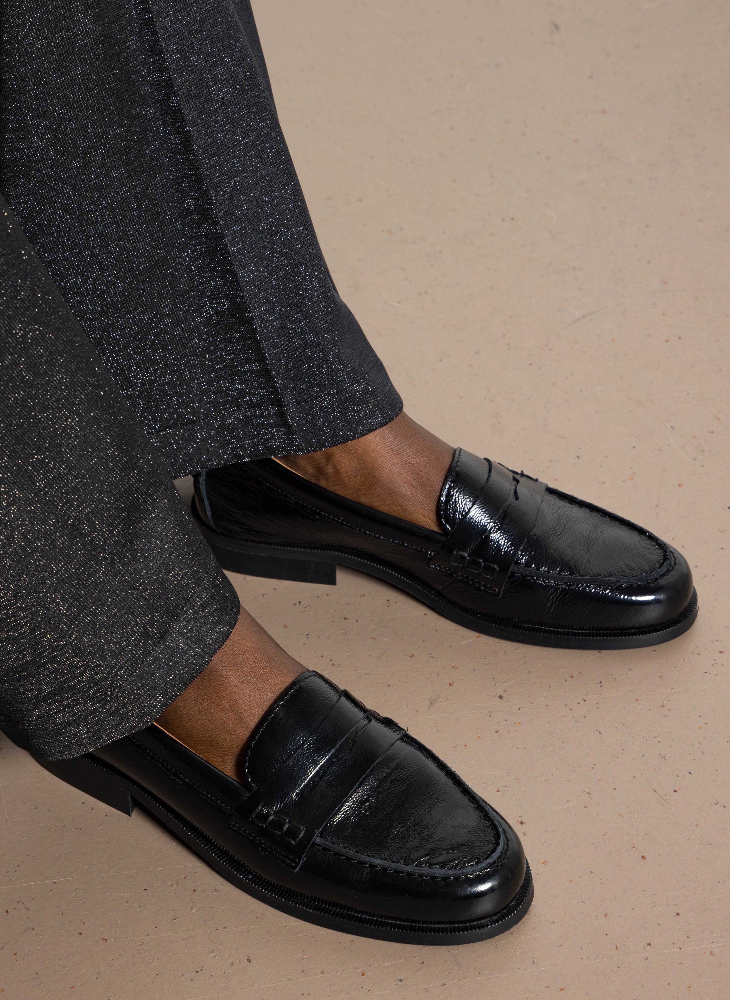 Mocassins en cuir vernis MELLOW YELLOW Noir