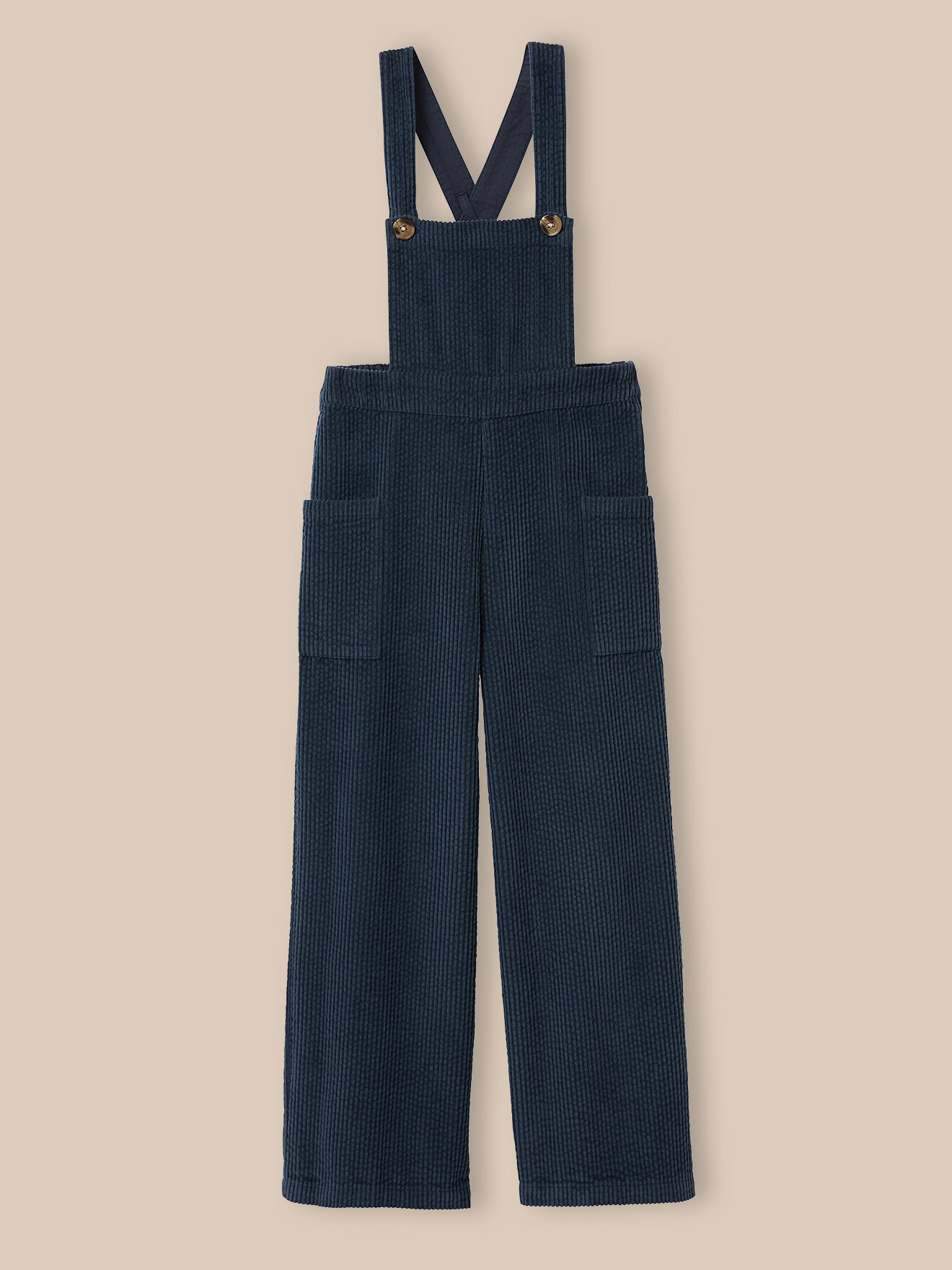 Waffled velvet overalls CYRILLUS Blue