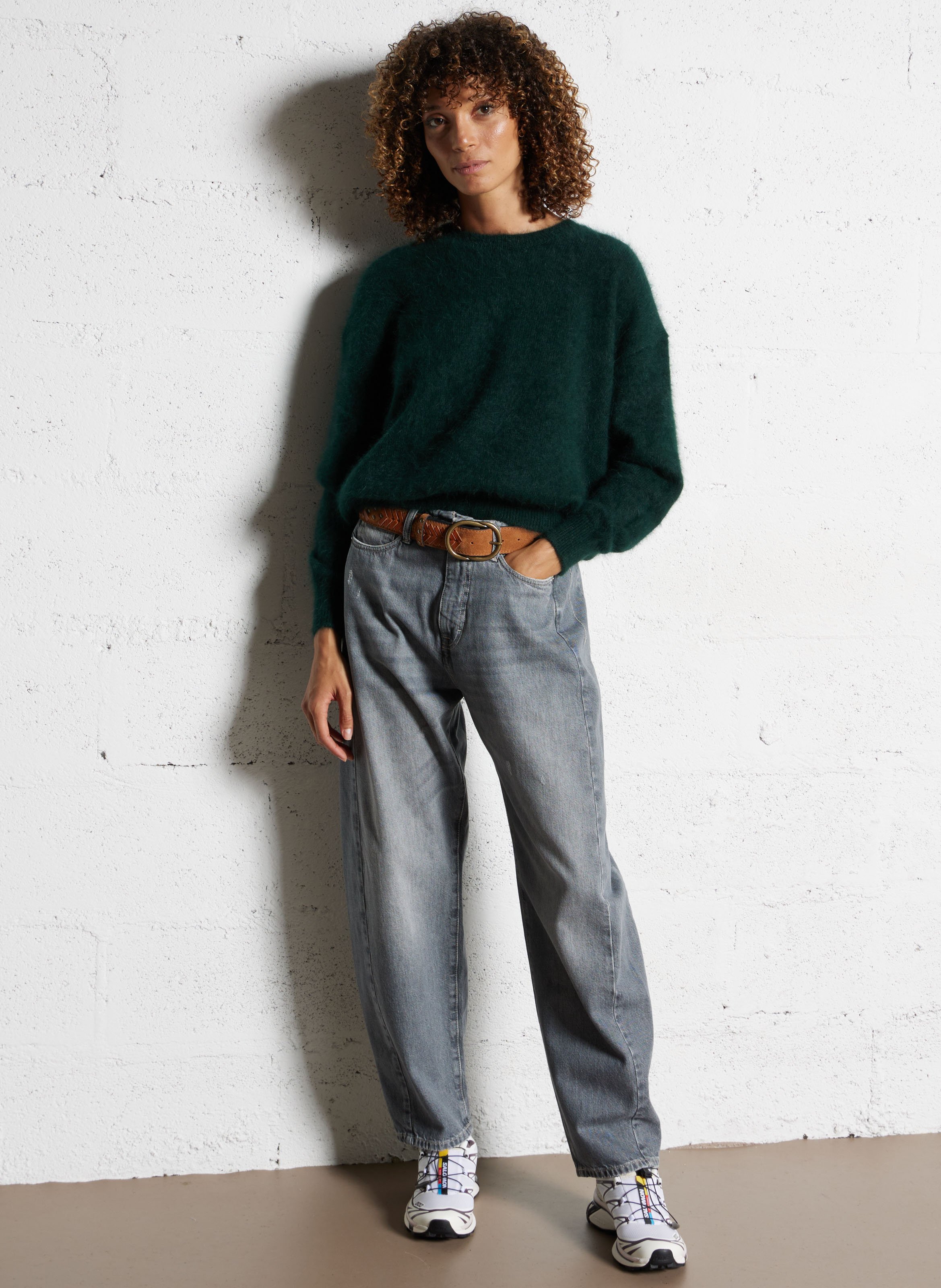 Ceinture en cuir PIECES Marron