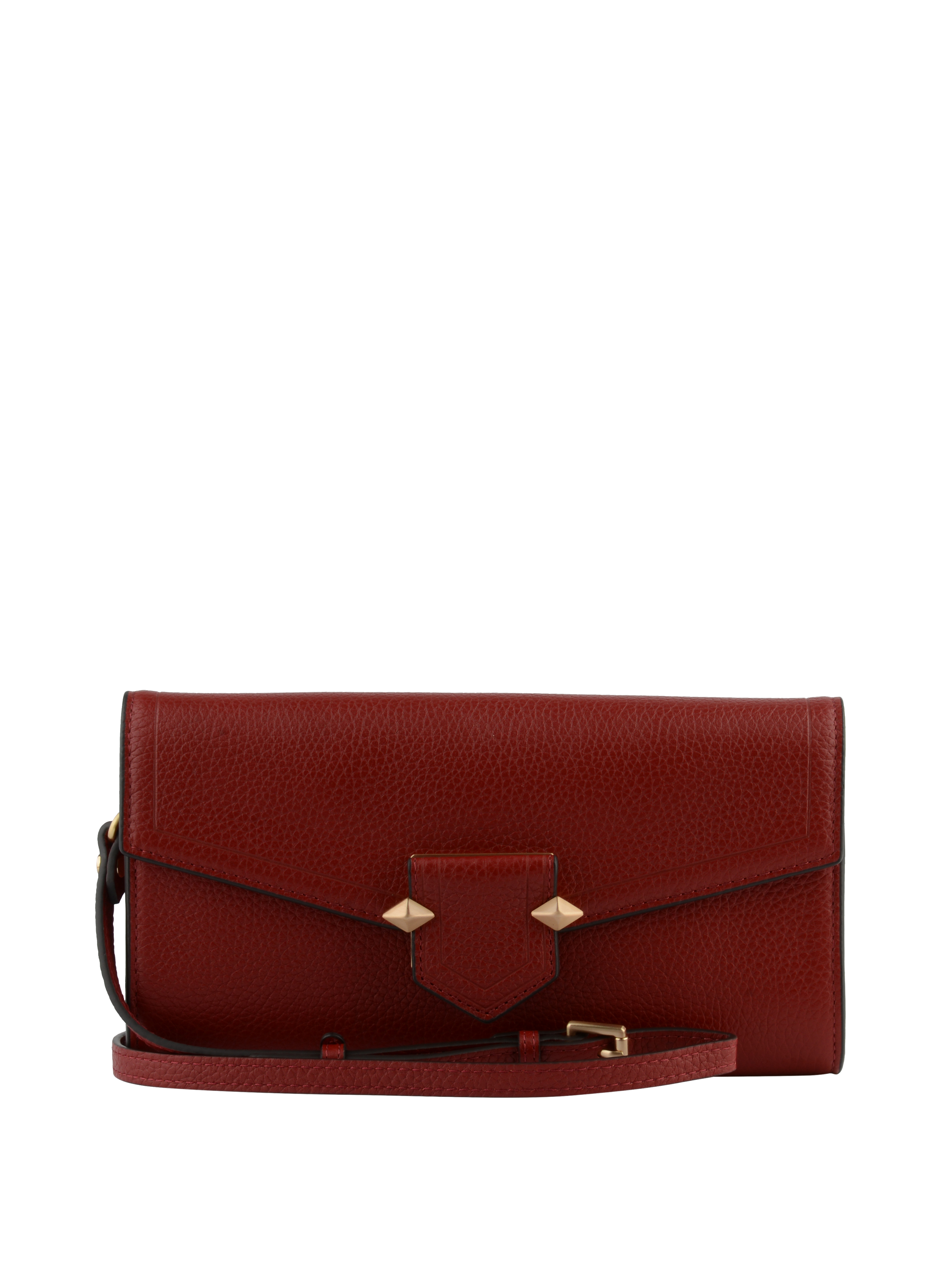 Clutch - cowhide leather POURCHET Red