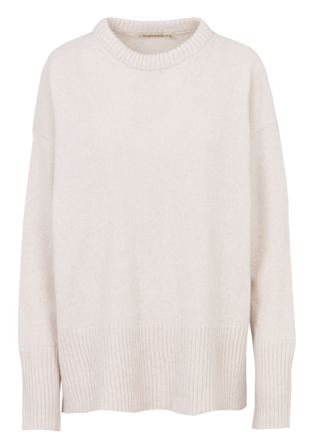 Pull oversize en laine et cachemire THE NEW SOCIETY Blanc