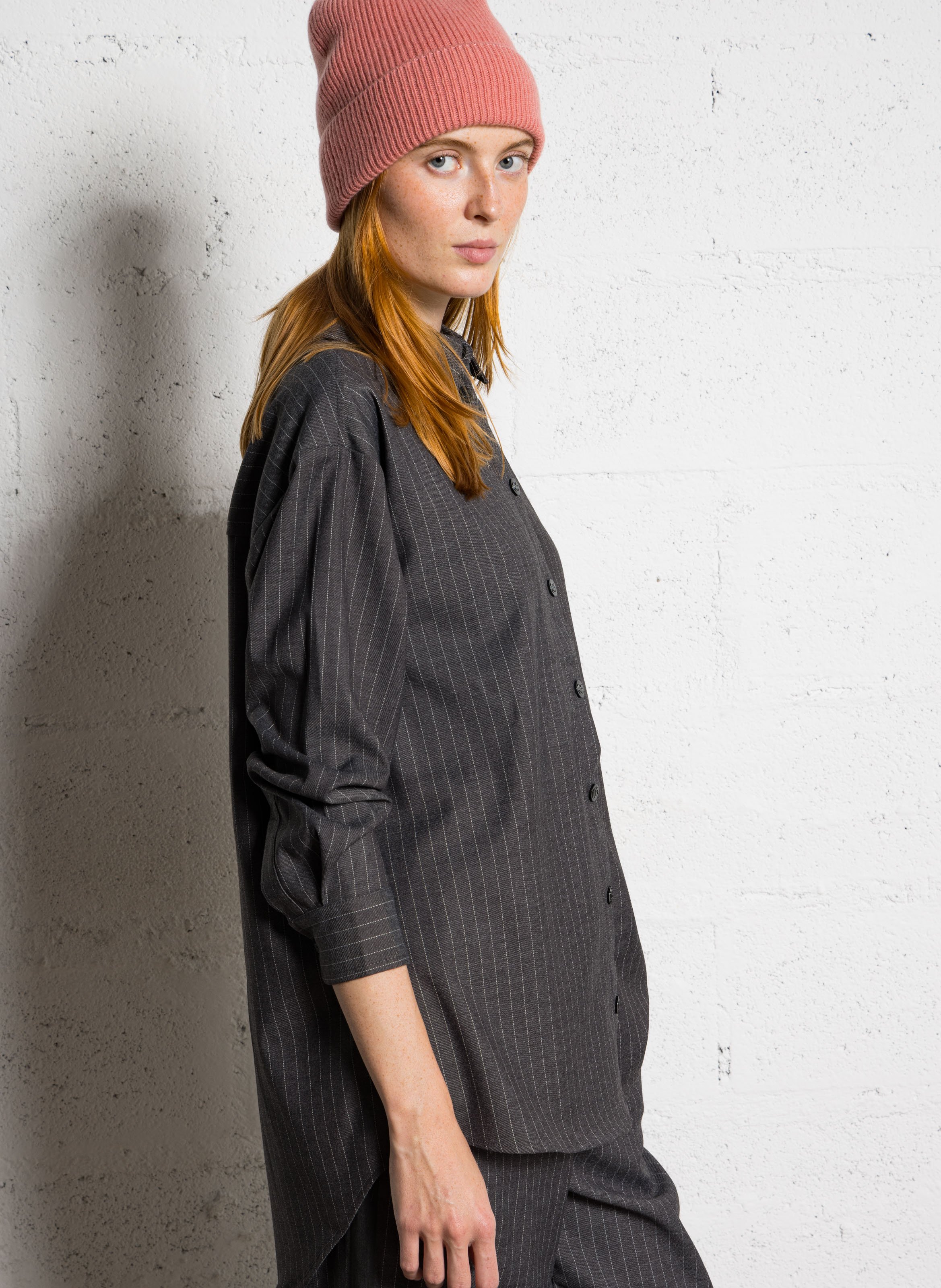 Straight striped shirt with classic collar LE TEMPS DES CERISES Black